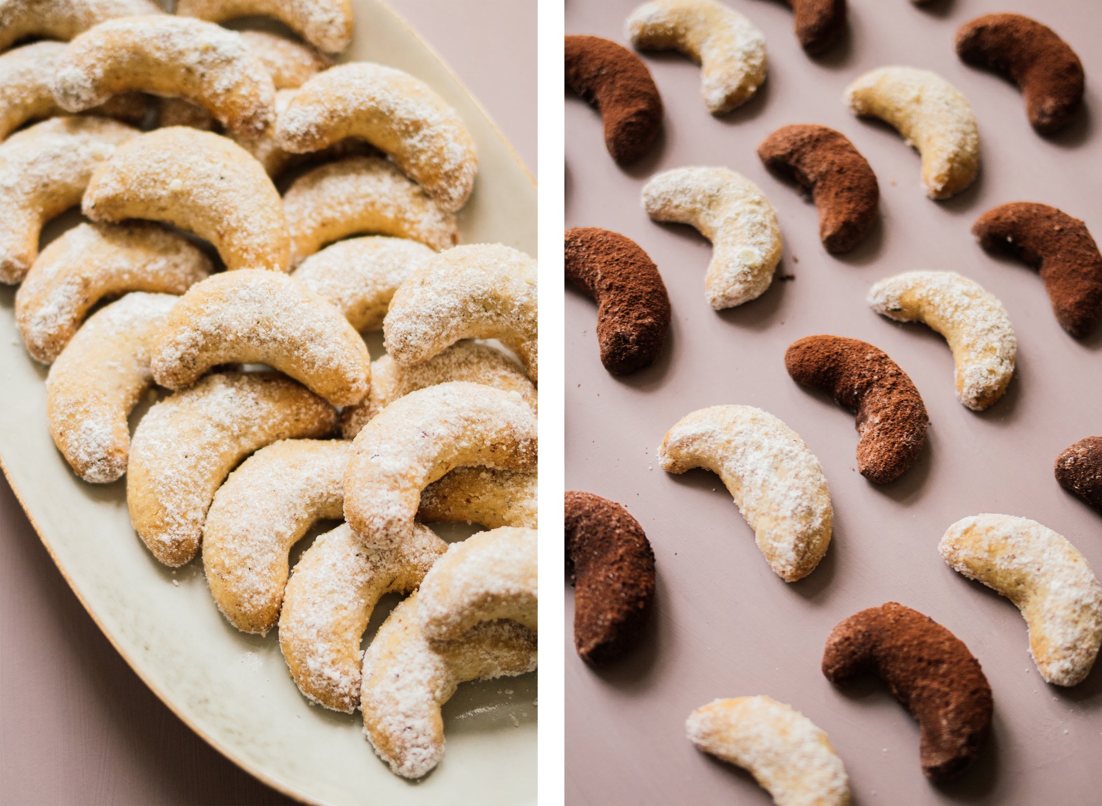 vegane vanillekipferl und kakaokipferl