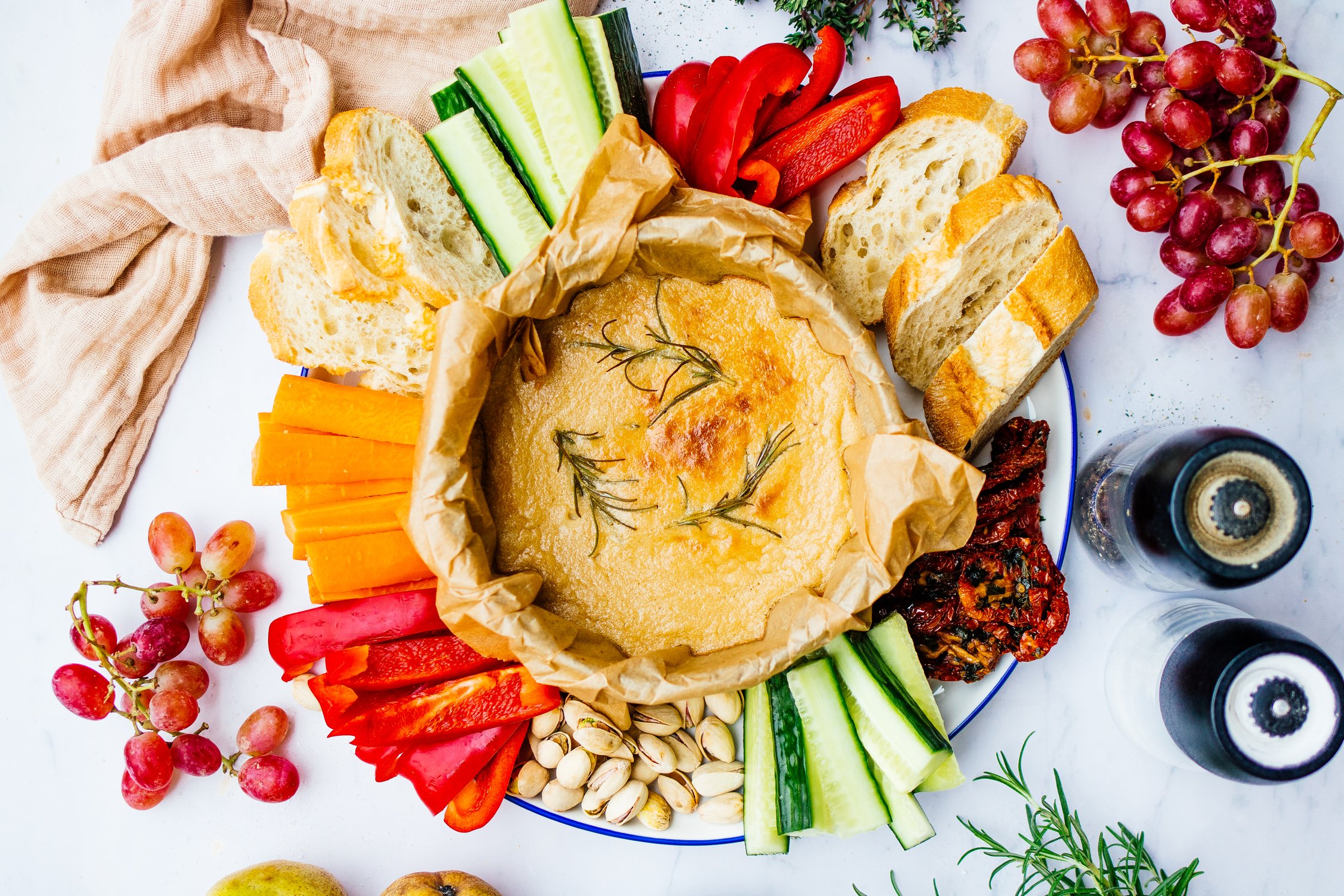 vegan oben baked cheese with veggies