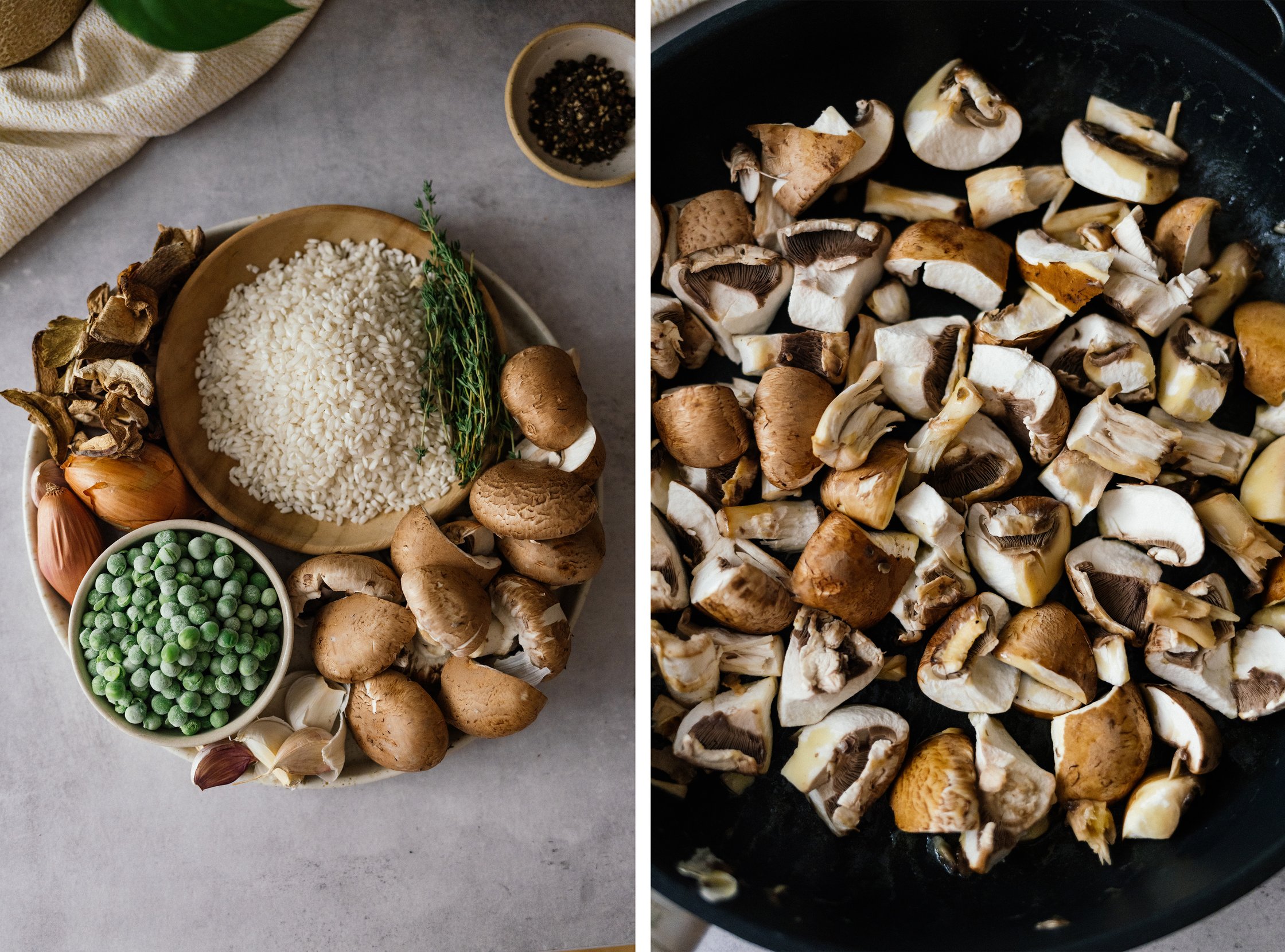 zutaten für veganes pilzrisotto