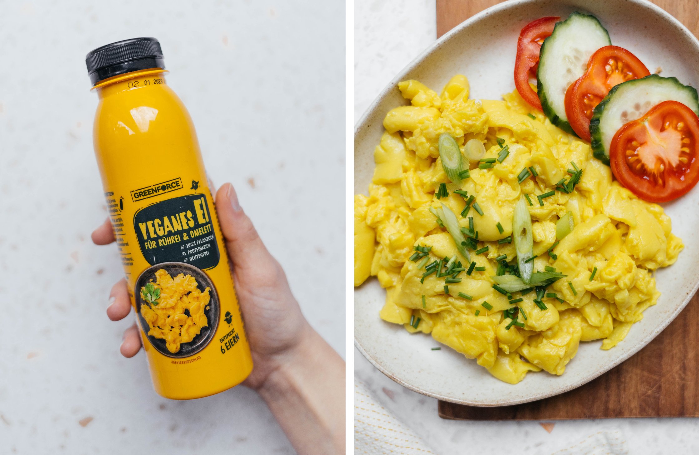 veganes Rührei aus der Flasche von Greenforce