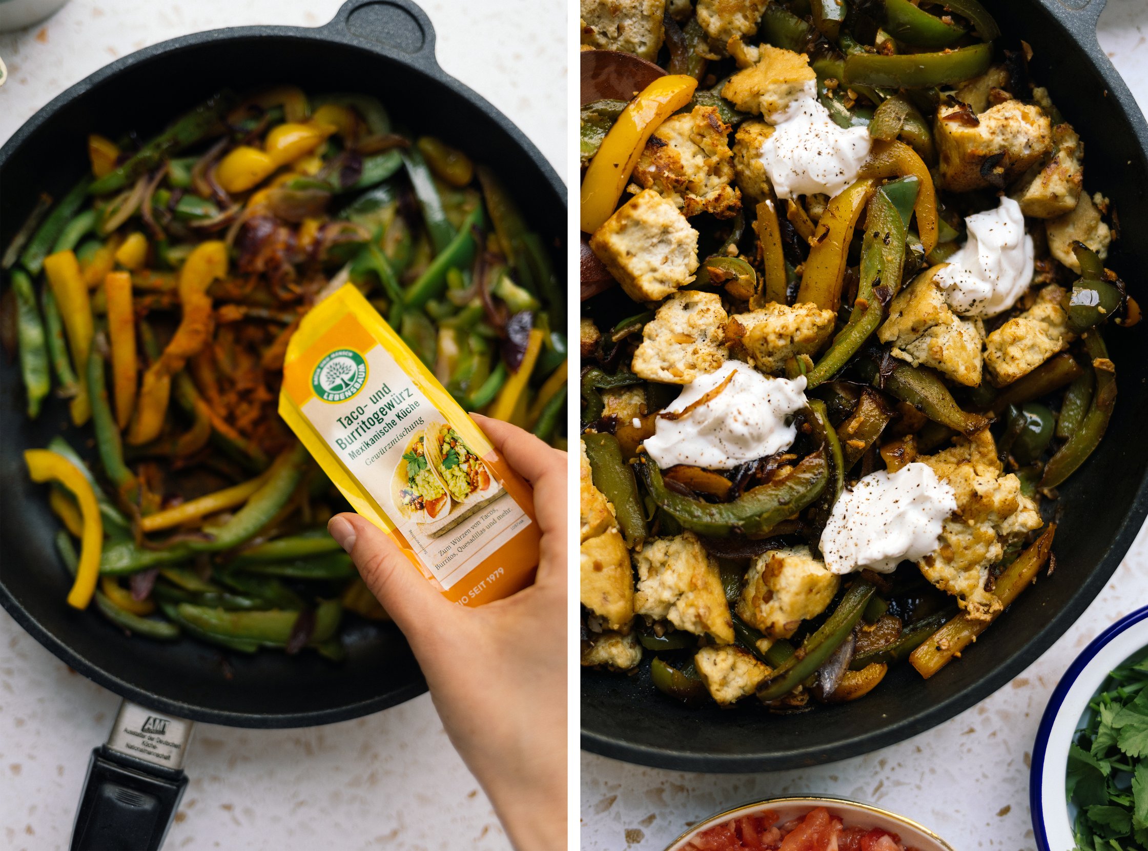 seasoning tofu fajitas