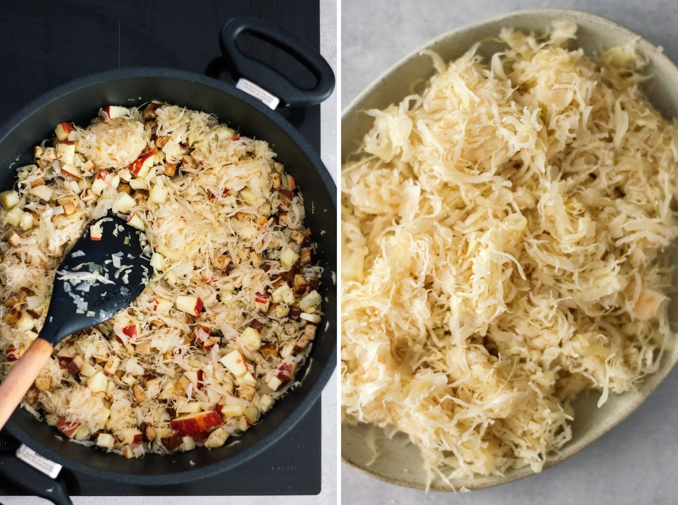 sauerkraut-füllung für vegane krautkrapfen zubereiten