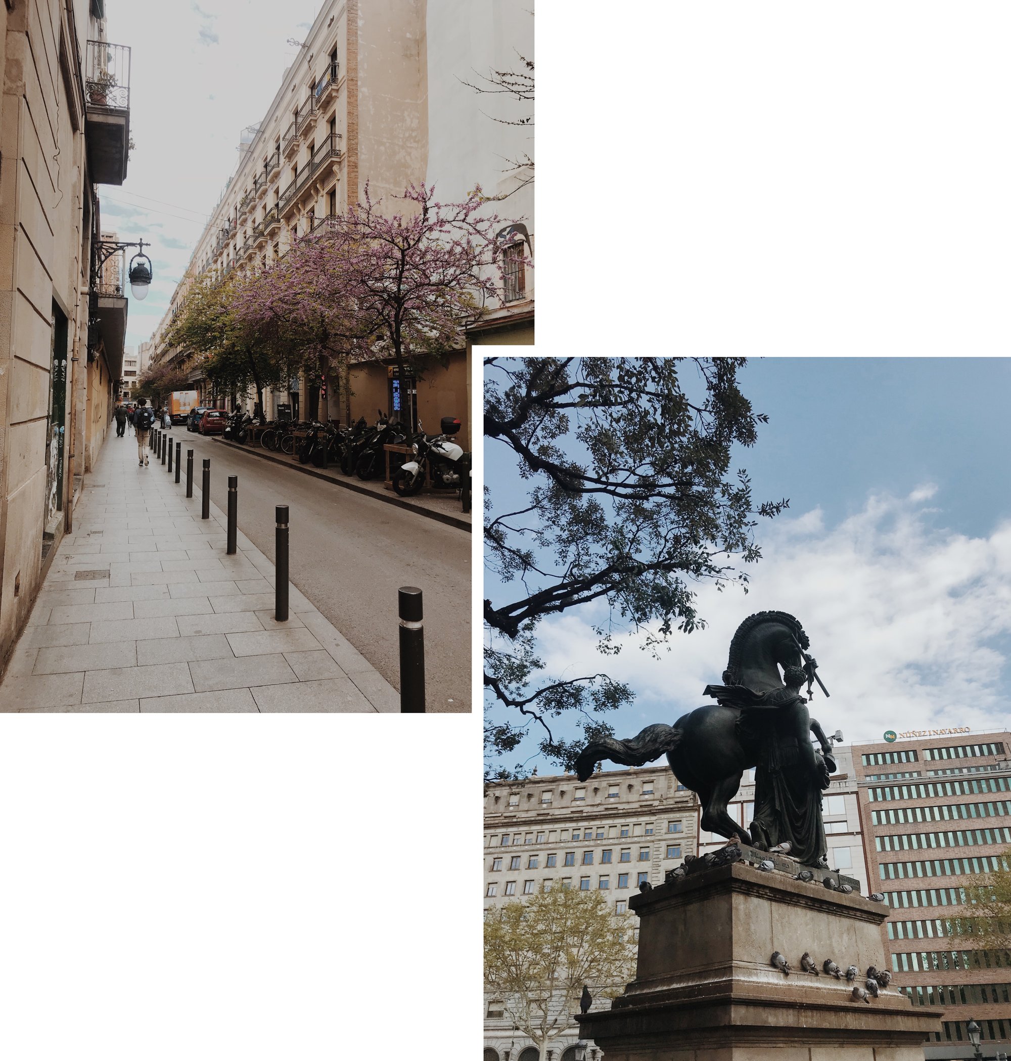 street and monument in barcelona