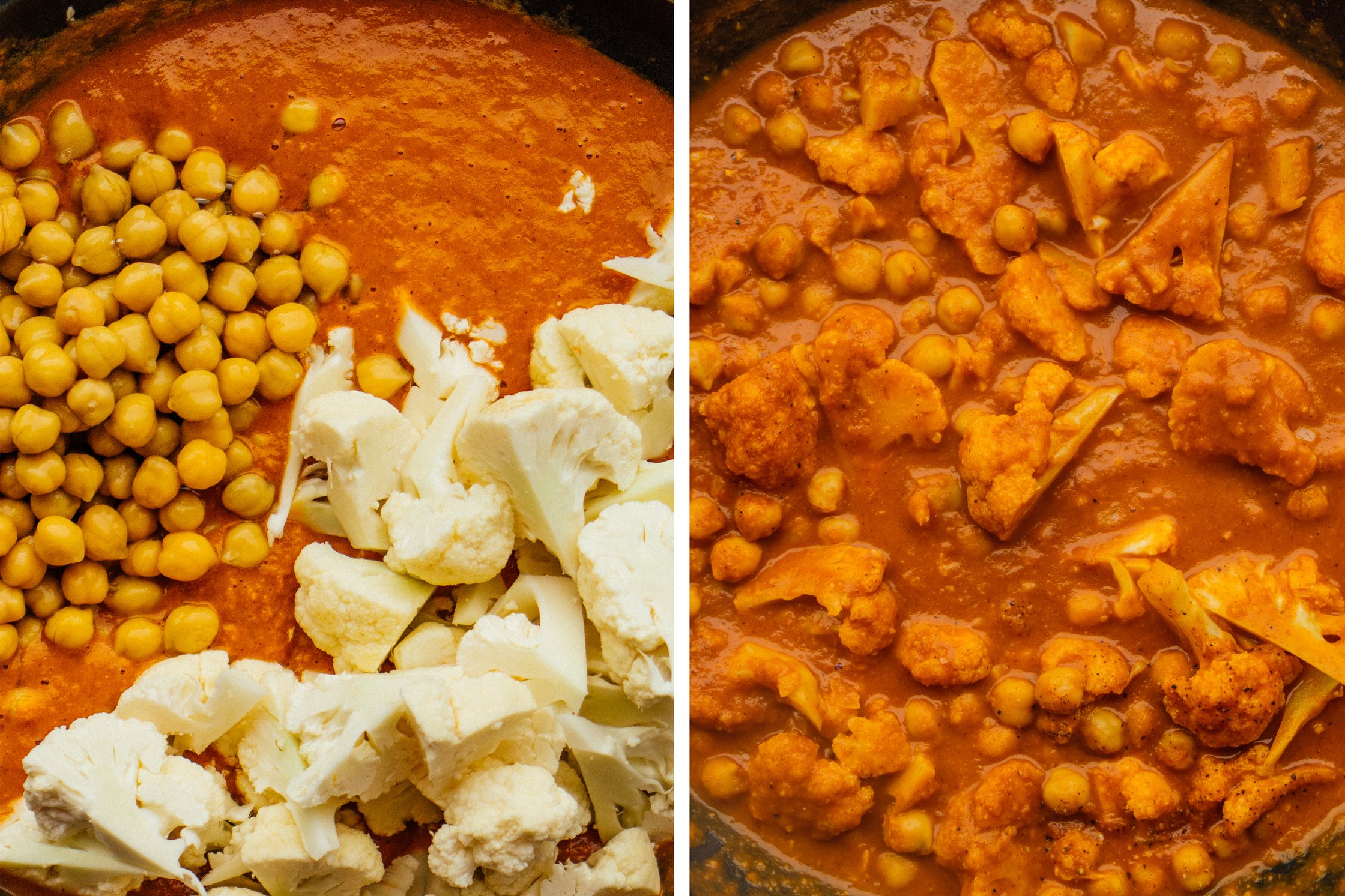 pan with ingredients for vegan chicken madras