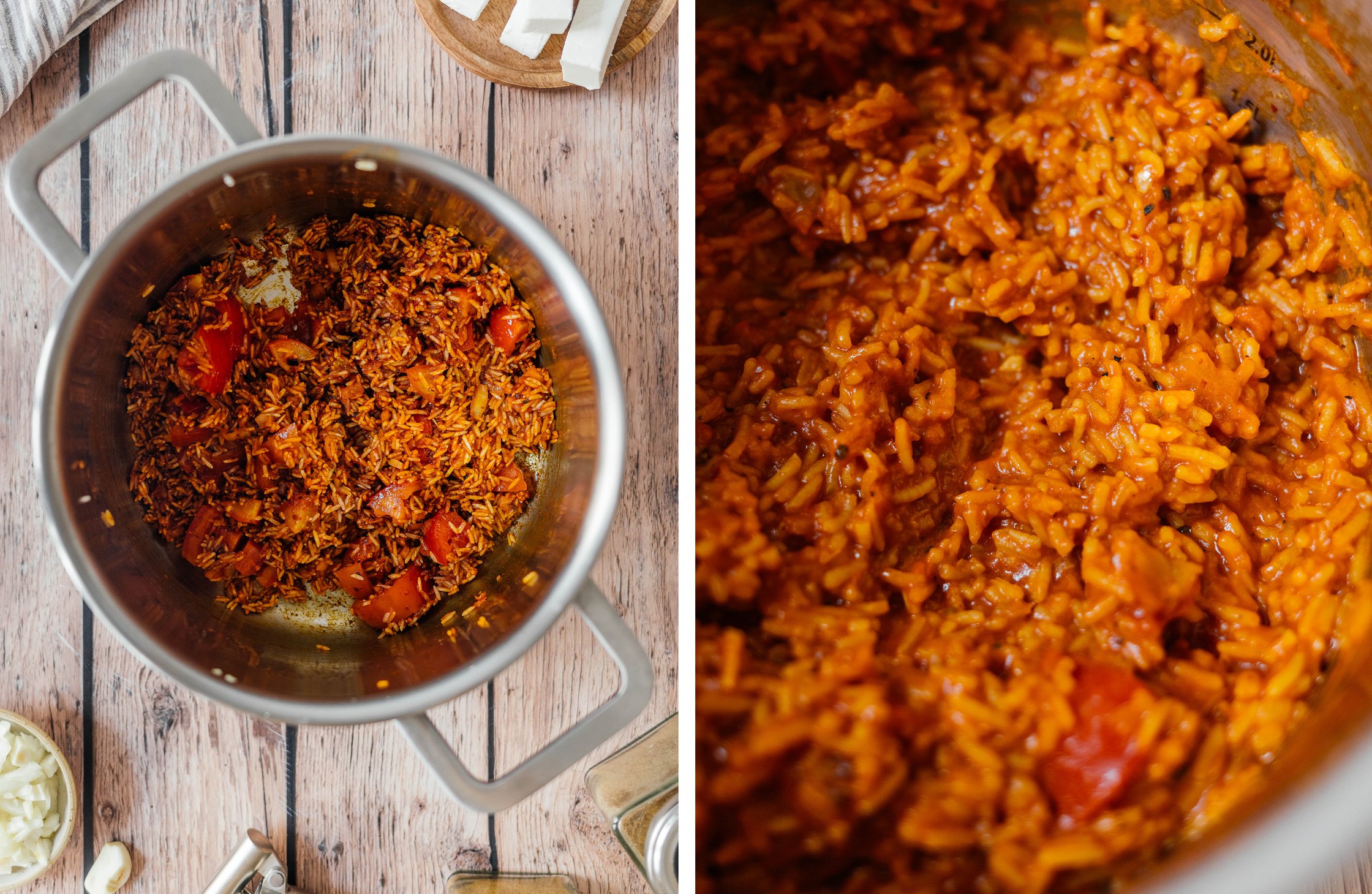 tomato rice in a pot