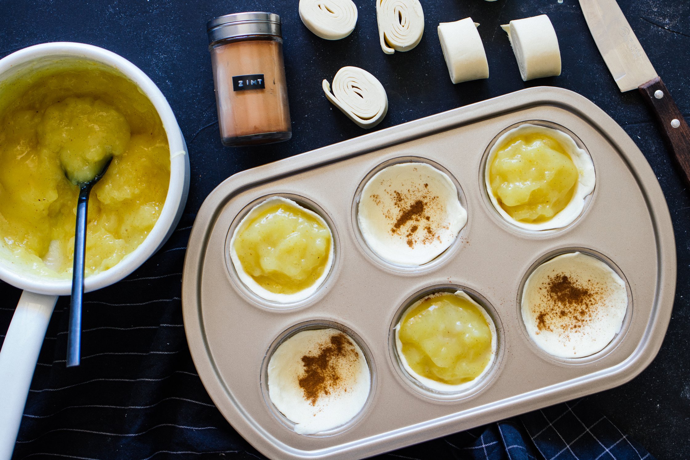 vegane Pastel de Nata in Muffinform