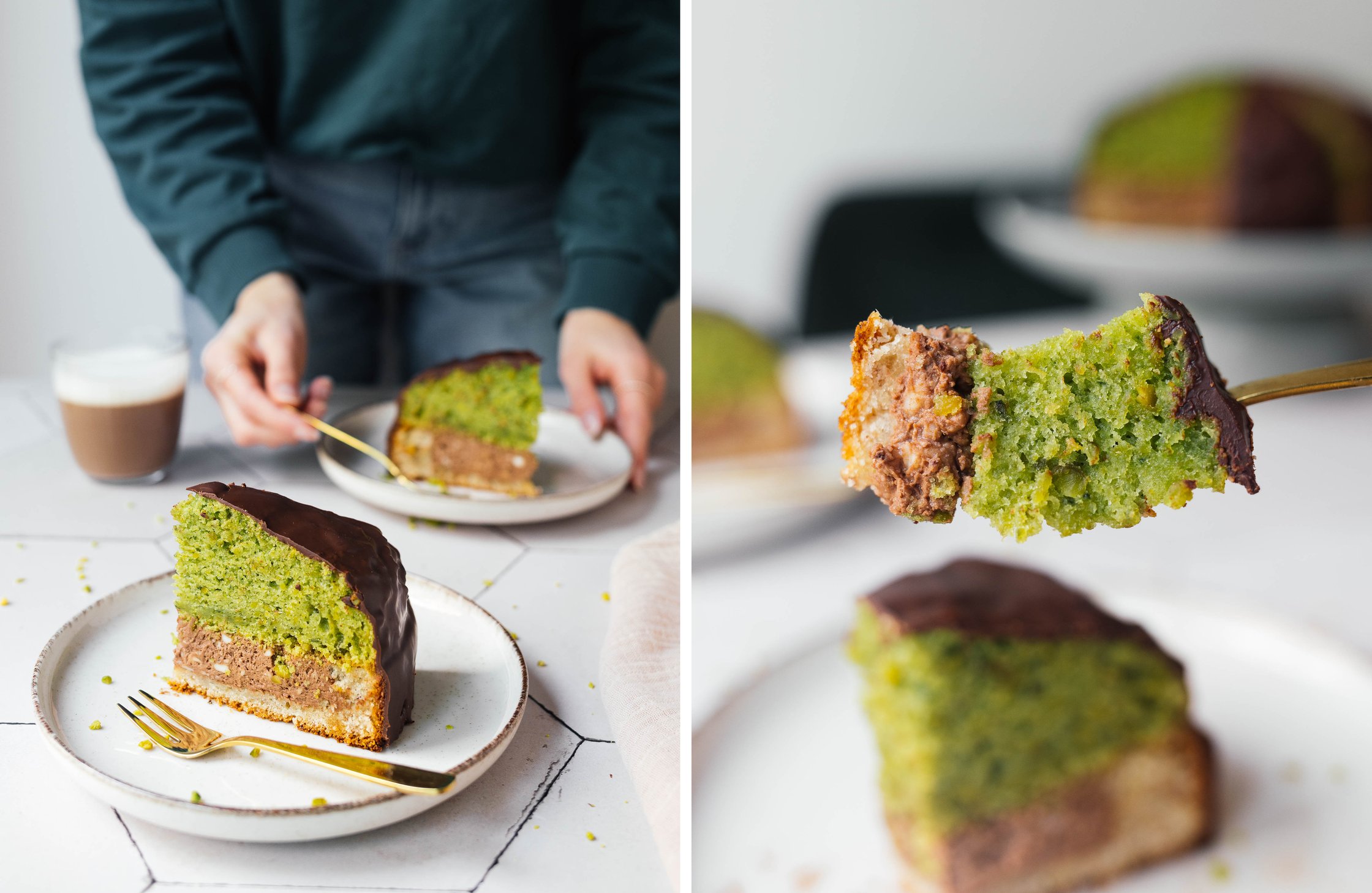 baked mozartball cake on plates