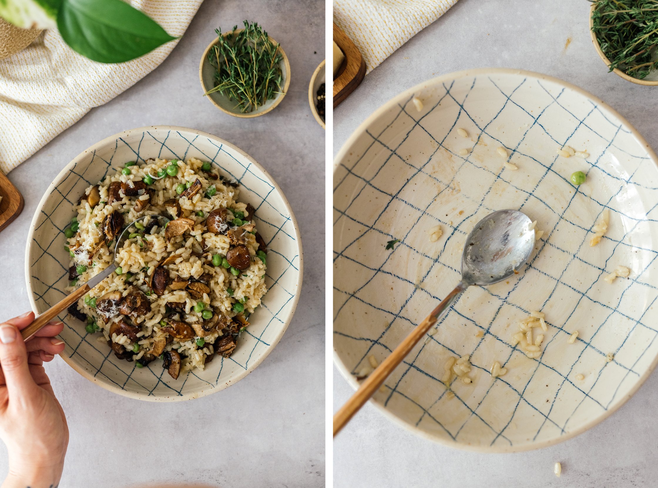 leerer teller - veganes risotto