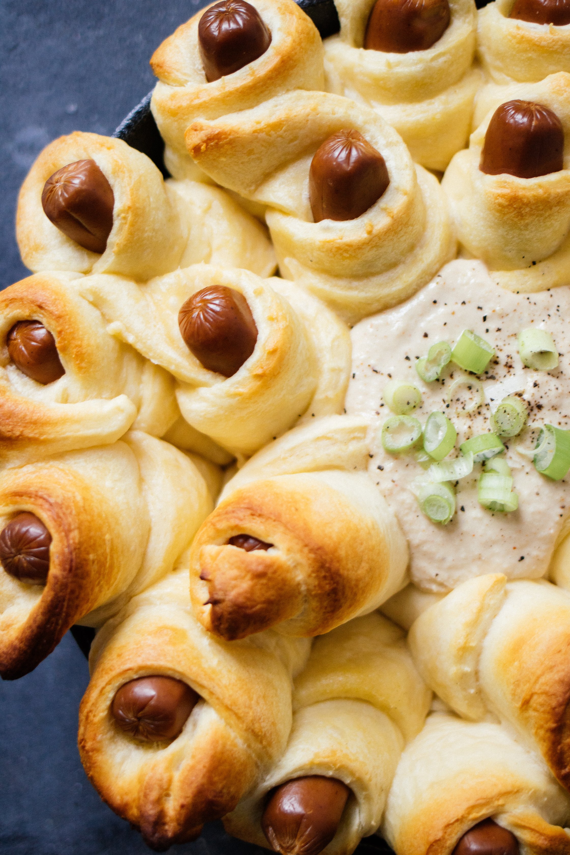 close-up of the sausages