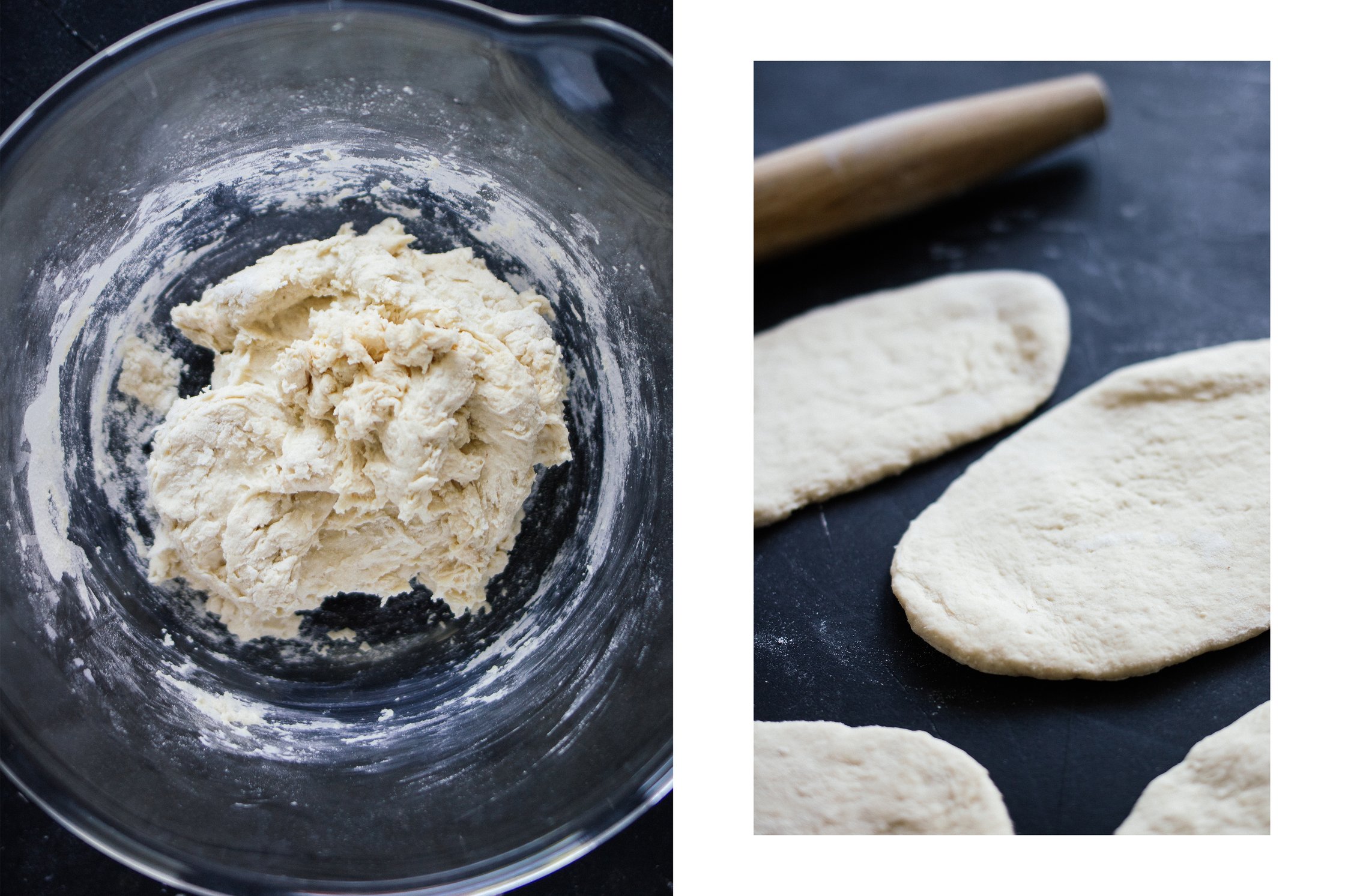 Hefeteig wird vorbereitet für Naan Brot