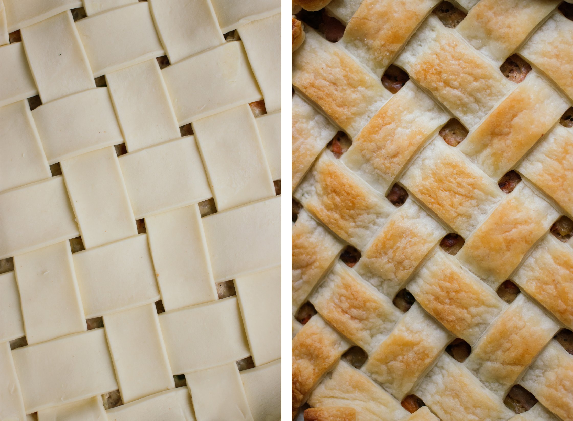 pastry for vegan pot pie before and after baking