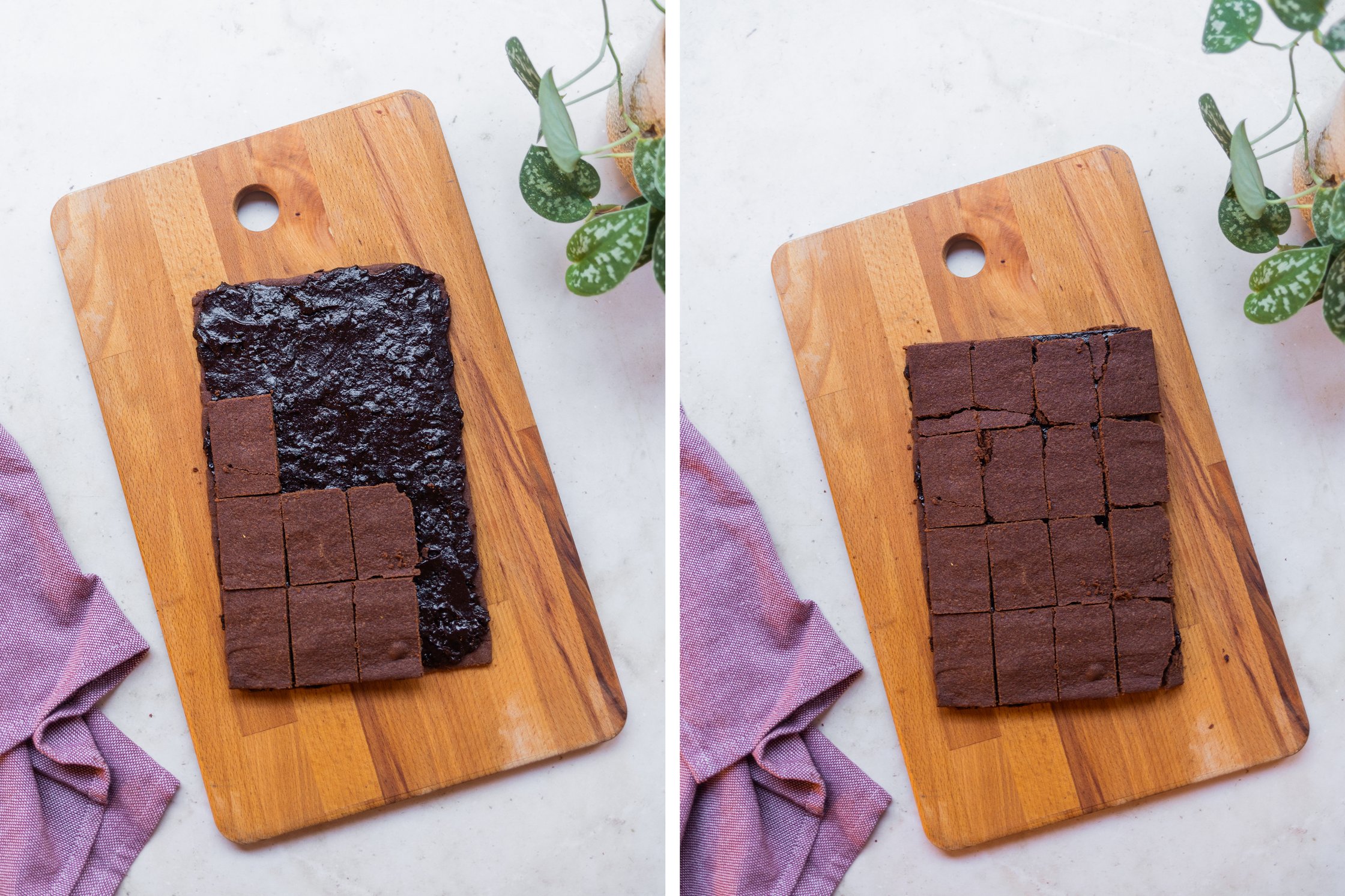 Tim Tams without chocolate on a cutting board