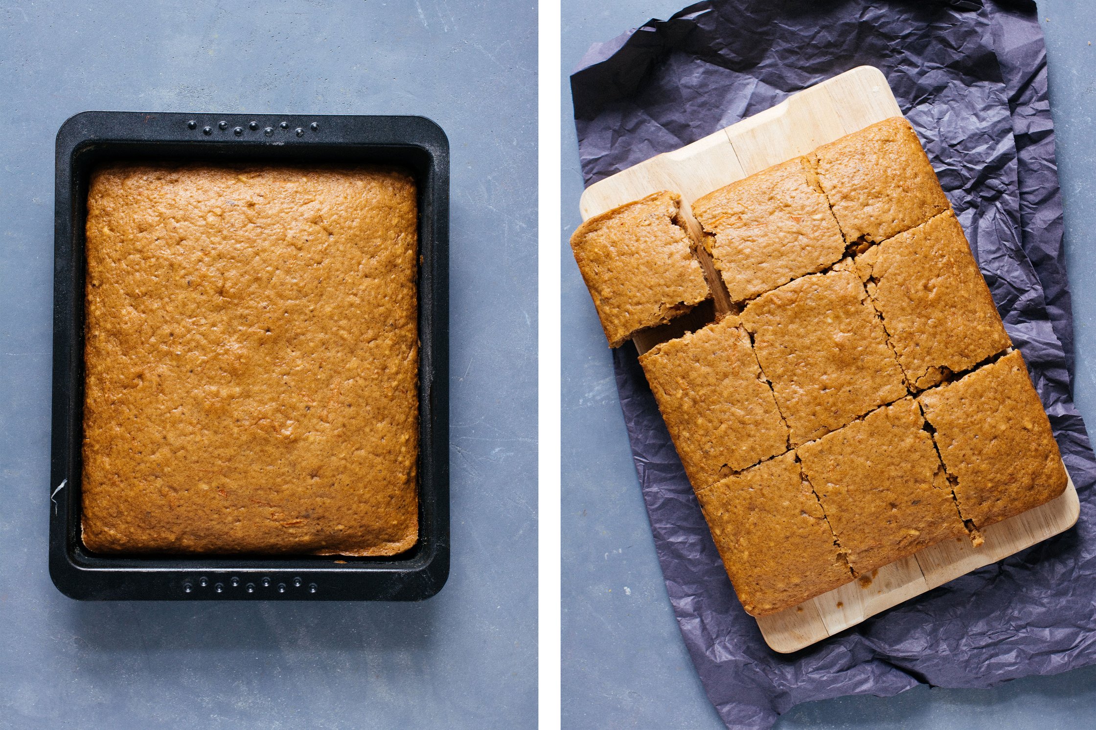 Veganer Karottenkuchen in der Backform