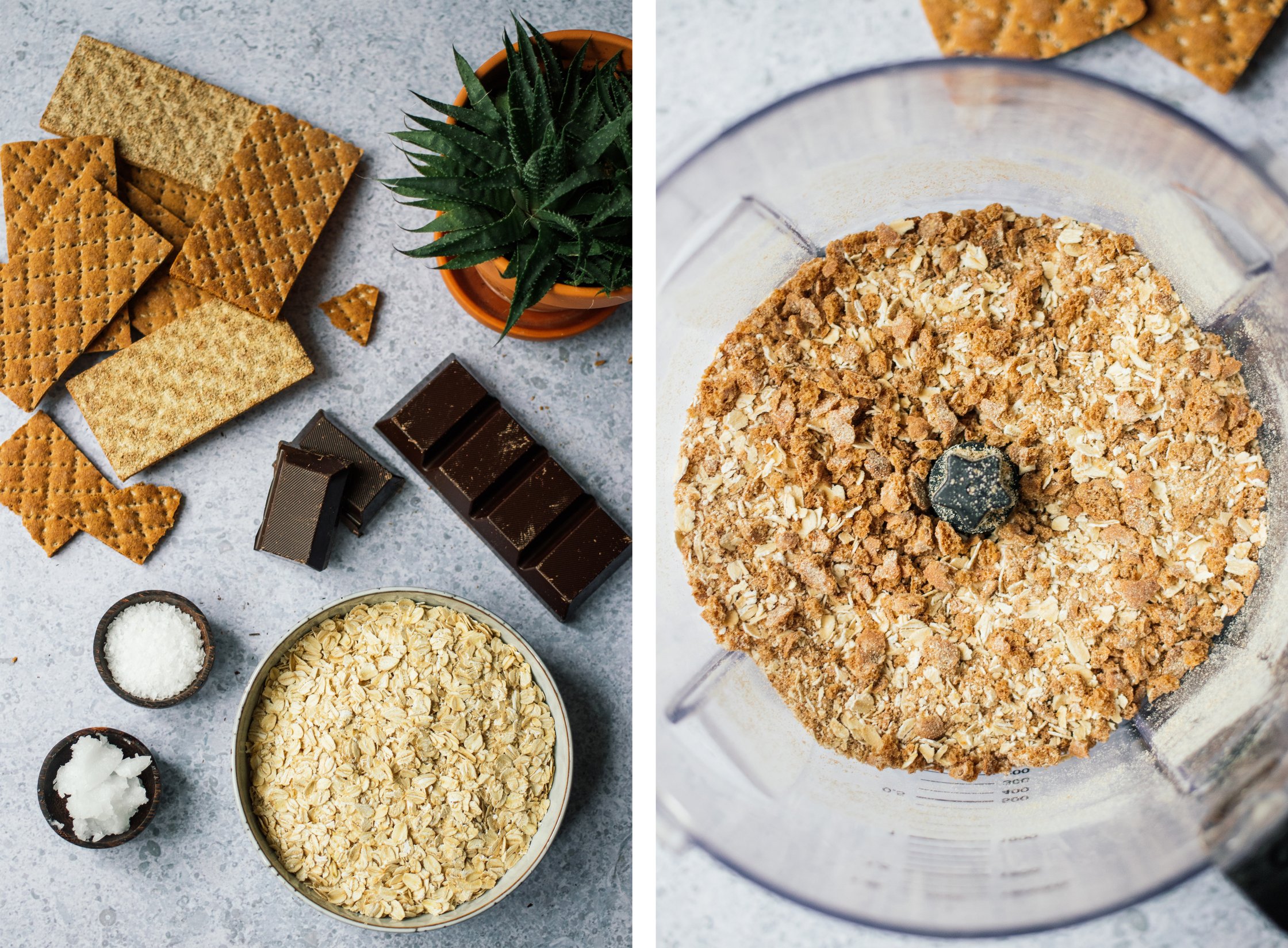 ingredients for vegan crispy chocolate bites