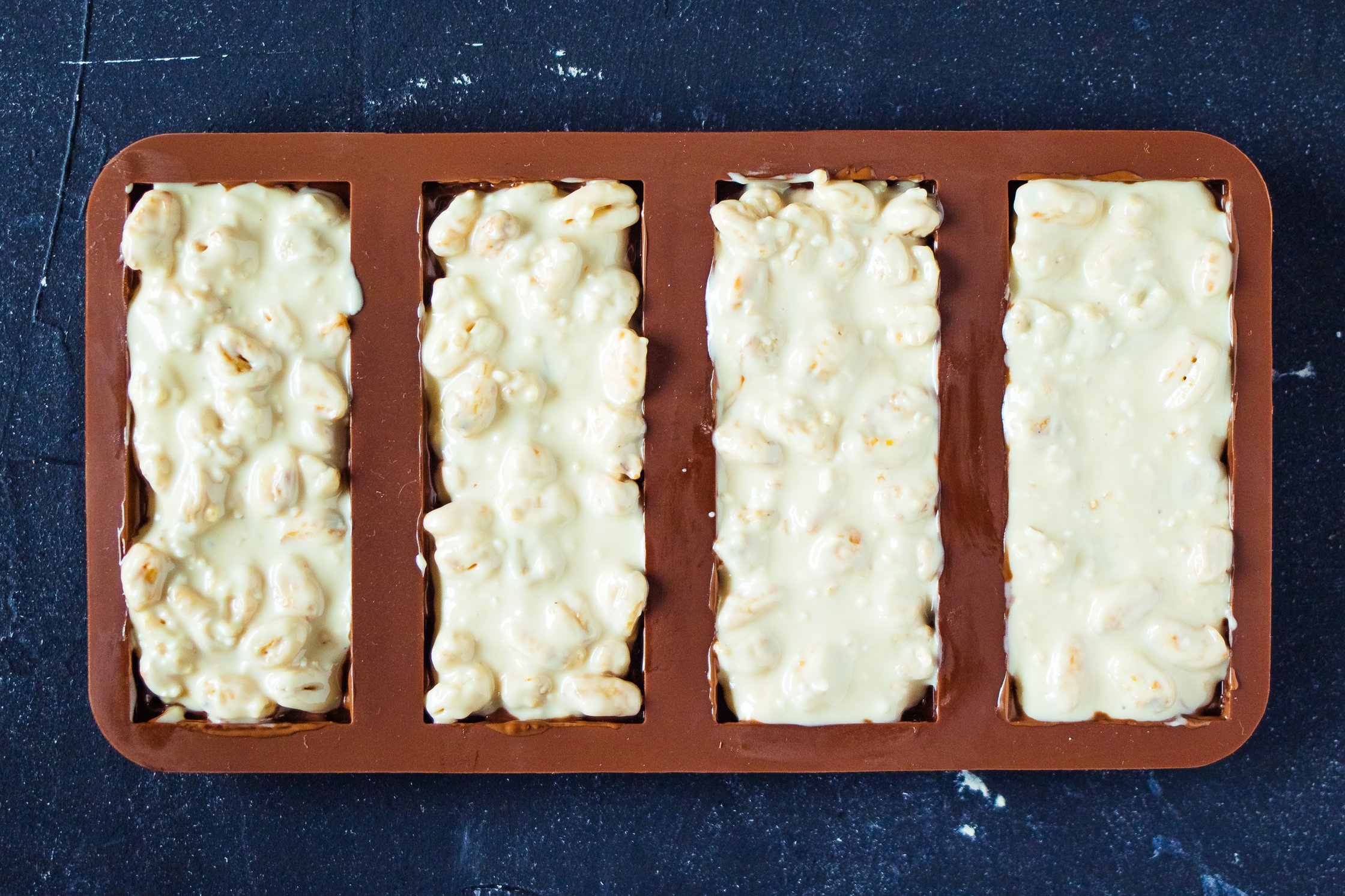 vegan kinder country bars before covering with chocolate