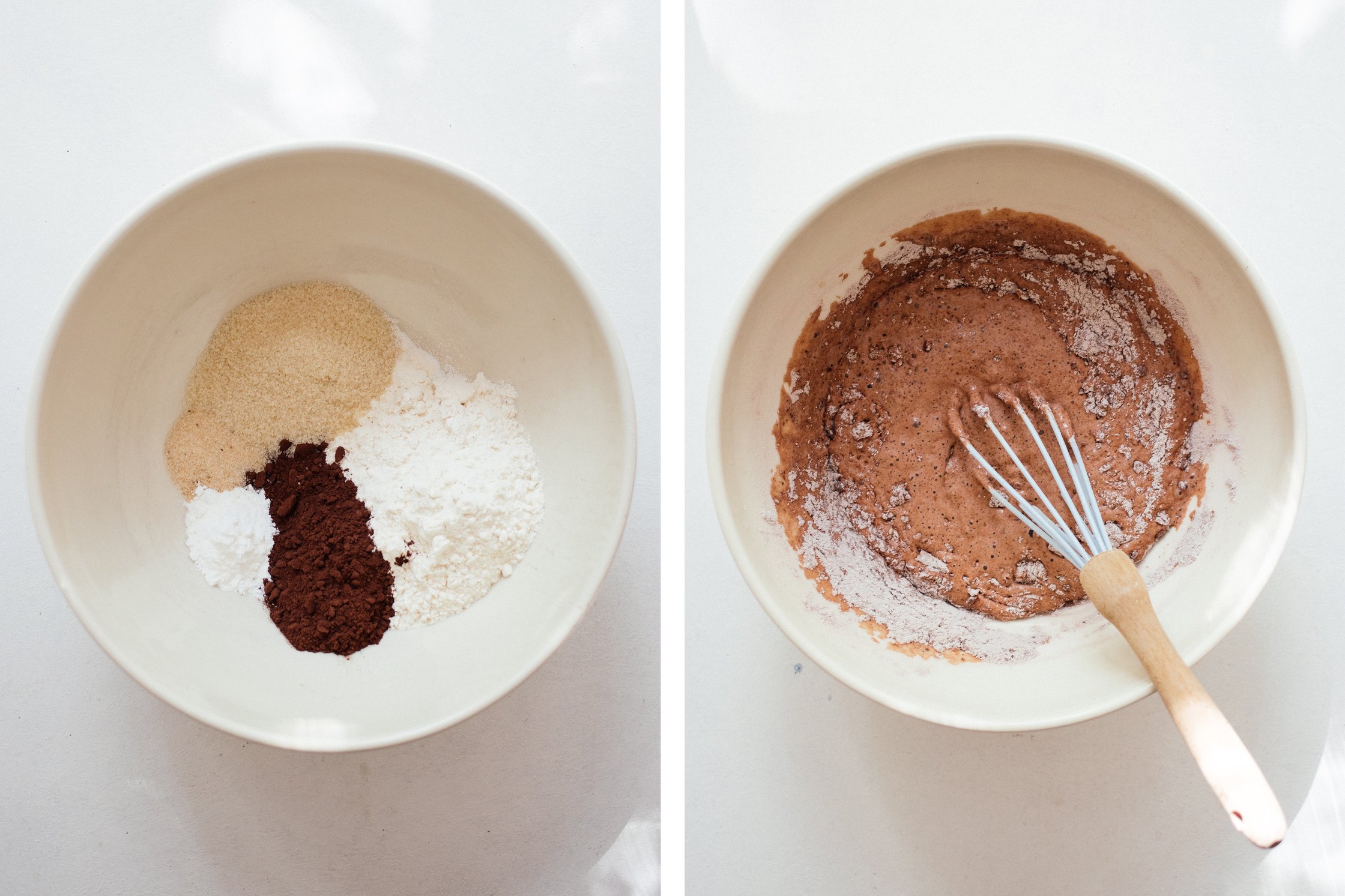 der pancakes-teig wird gemischt