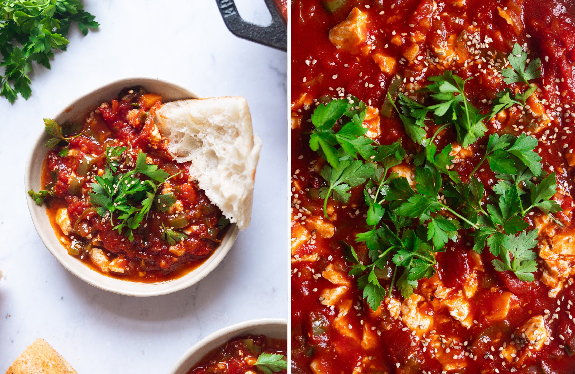 Menemen serviert in kleiner Schale.