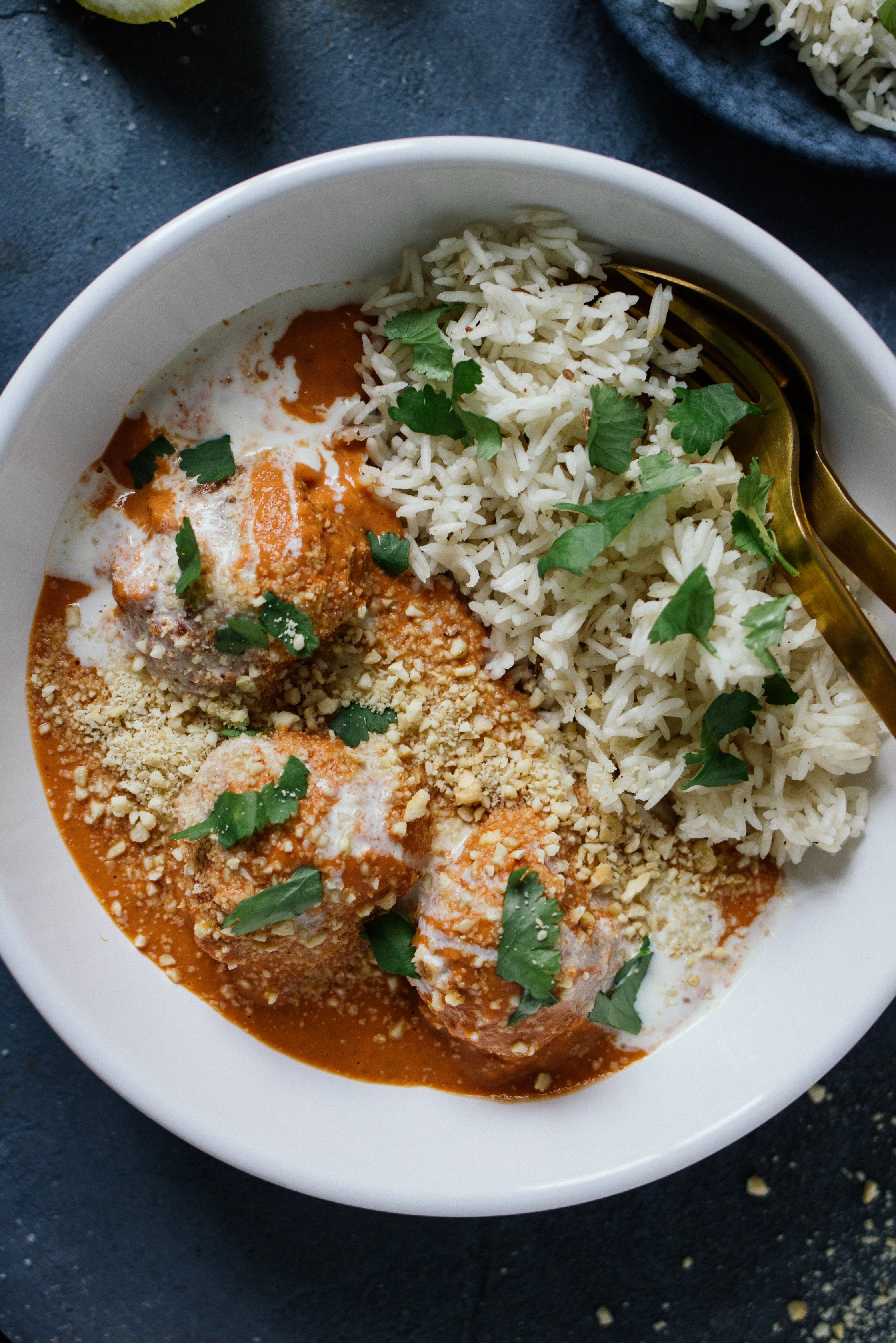 a plate with malai kofta