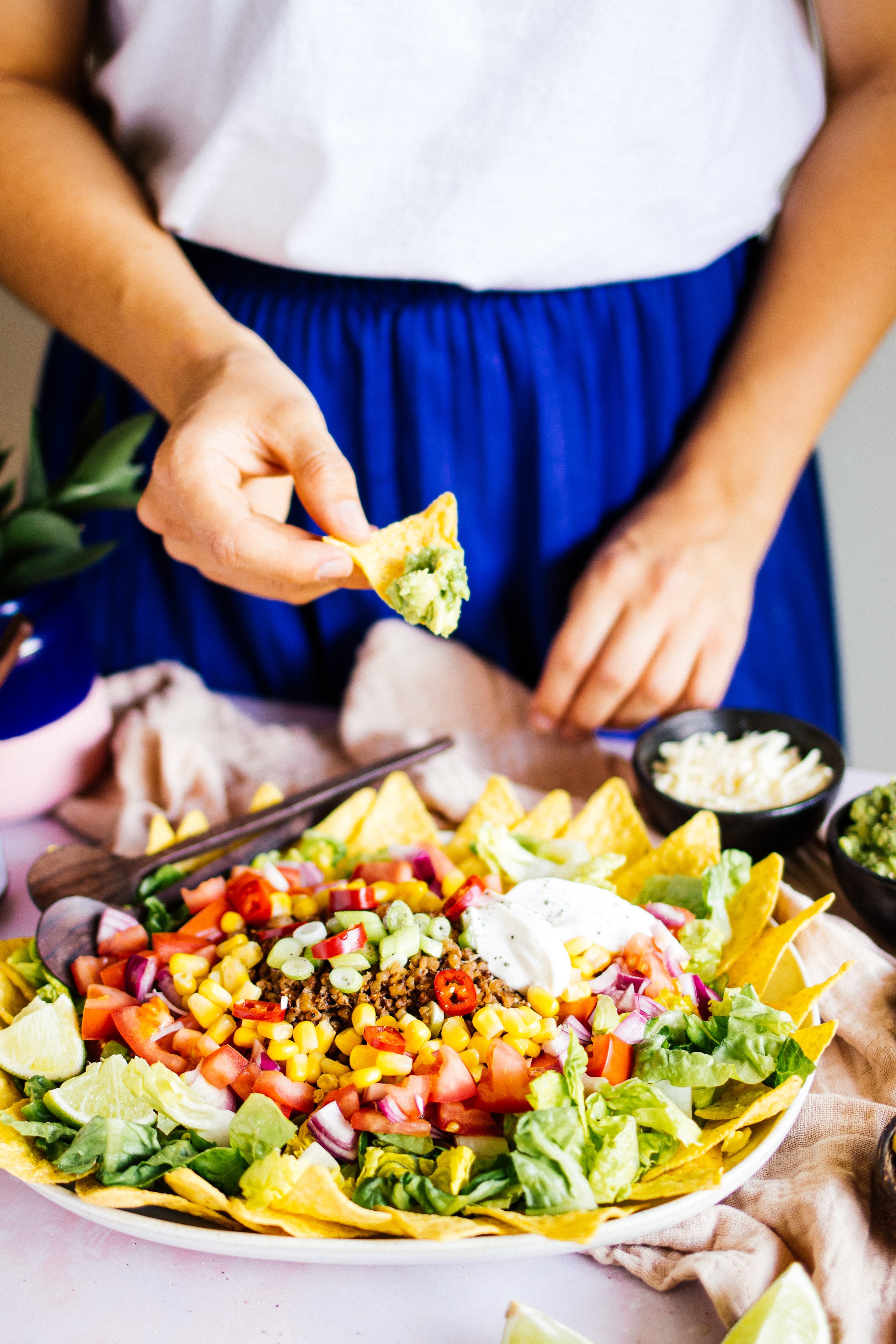 veganer Taco Salat mit Guacamole