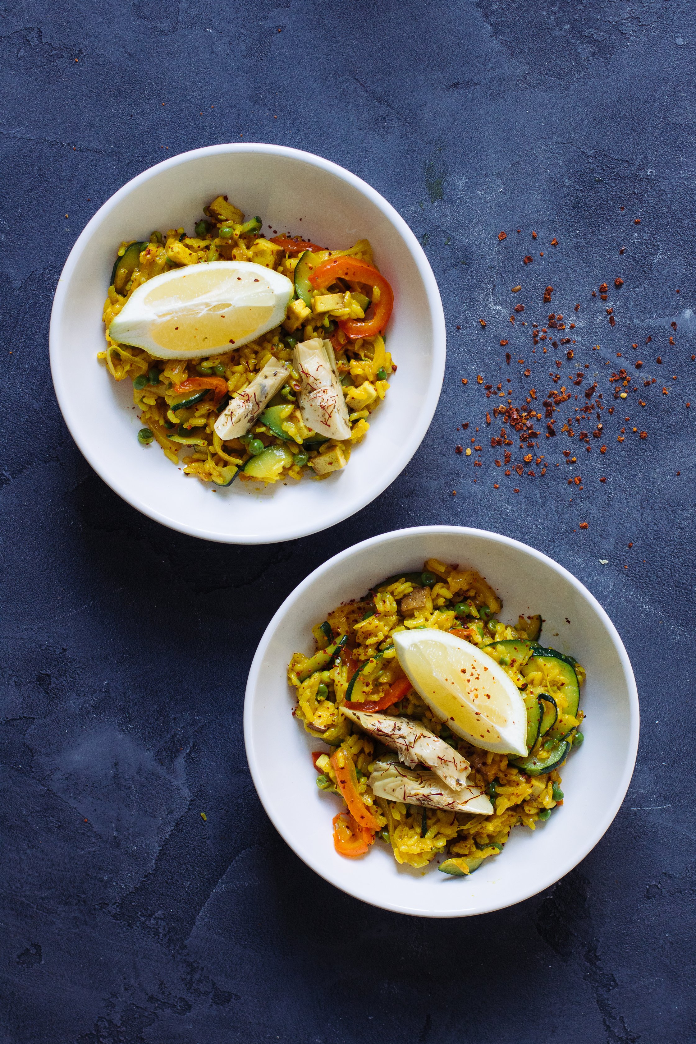 two paella bowls