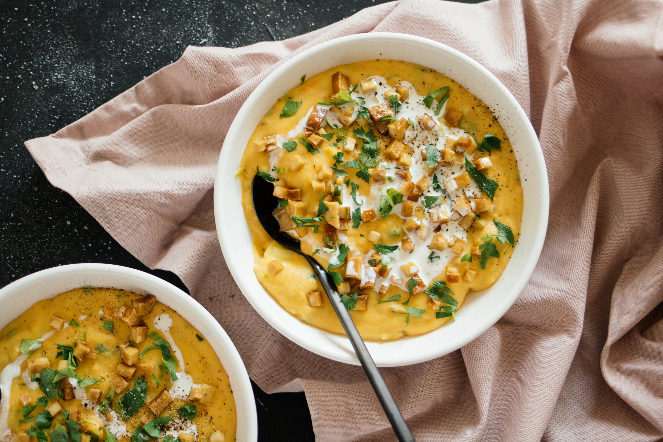 potato soup in a small bowl