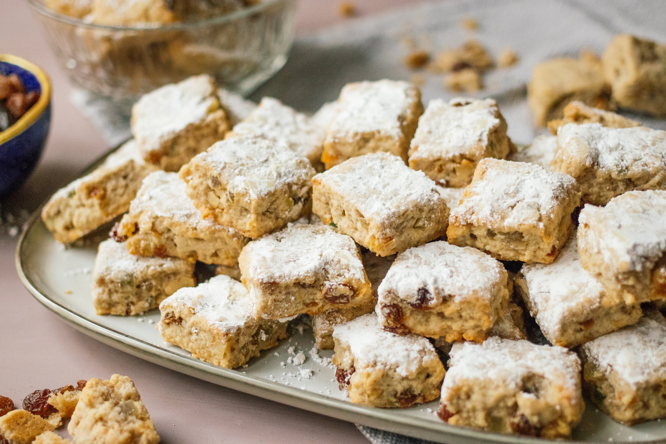 veganes stollenkonfekt nach dem backen