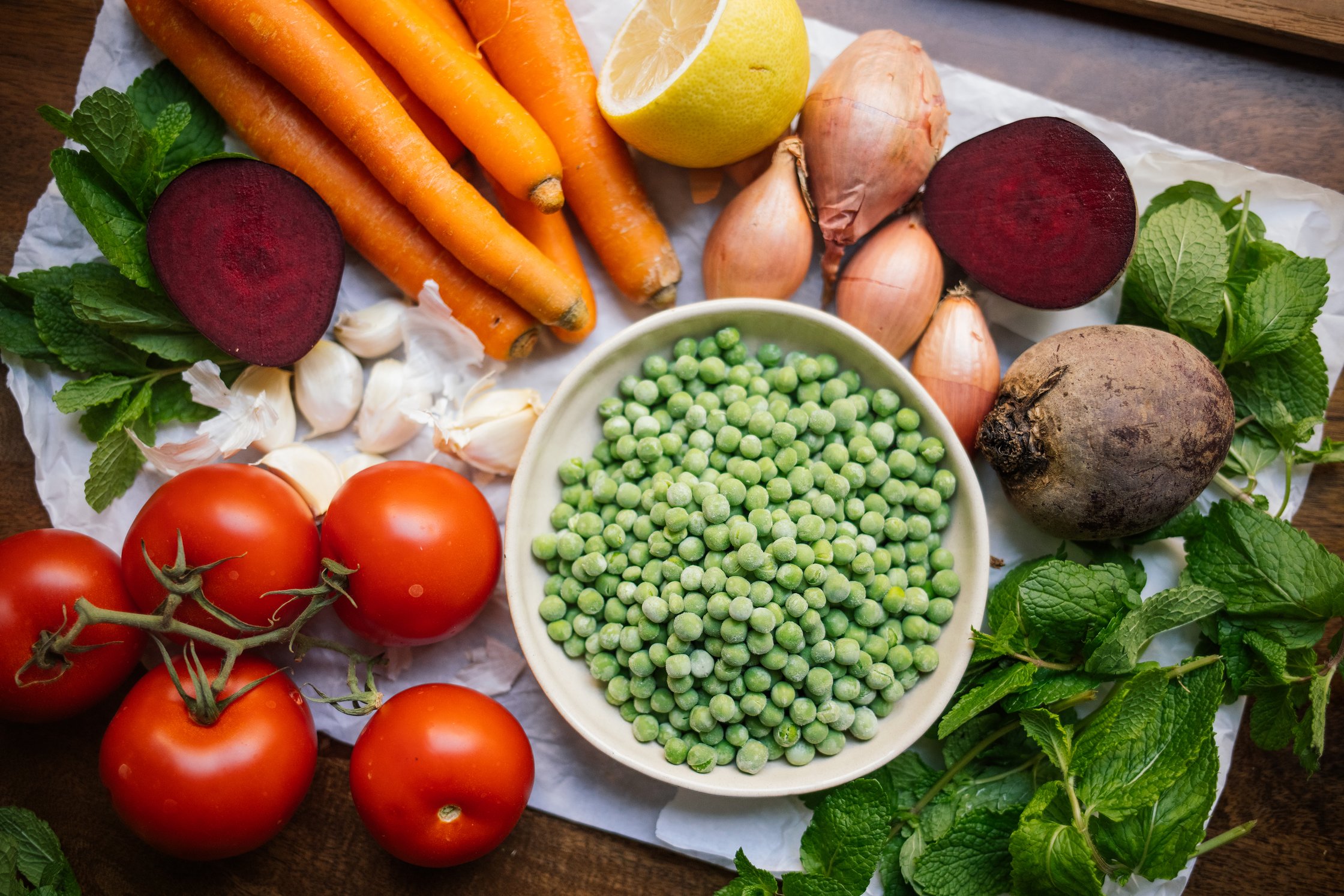 vegetables for plant-based tartar