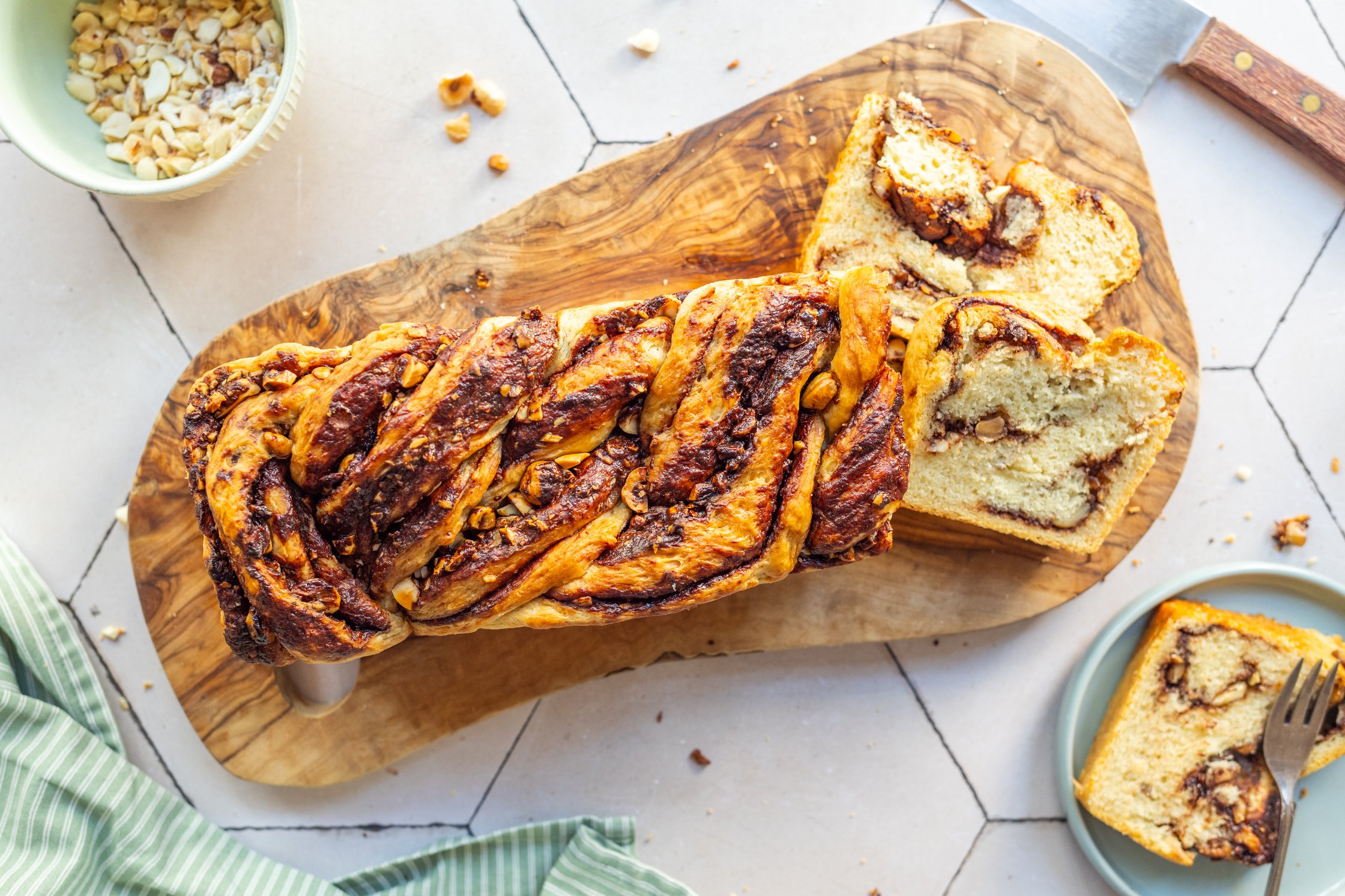 Hier wird die Babka von oben präsentiert.