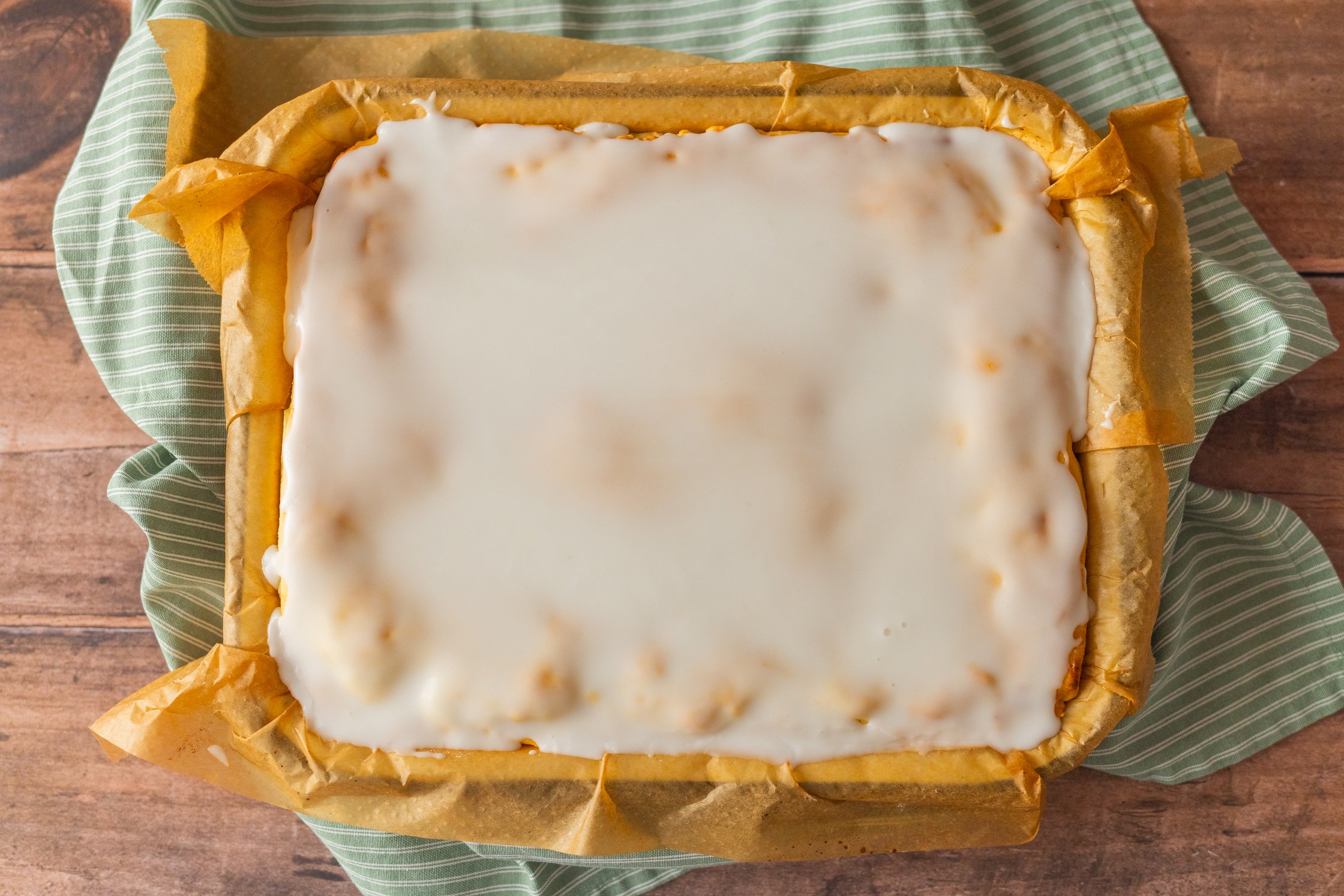 apfelkuchenstückchen von oben