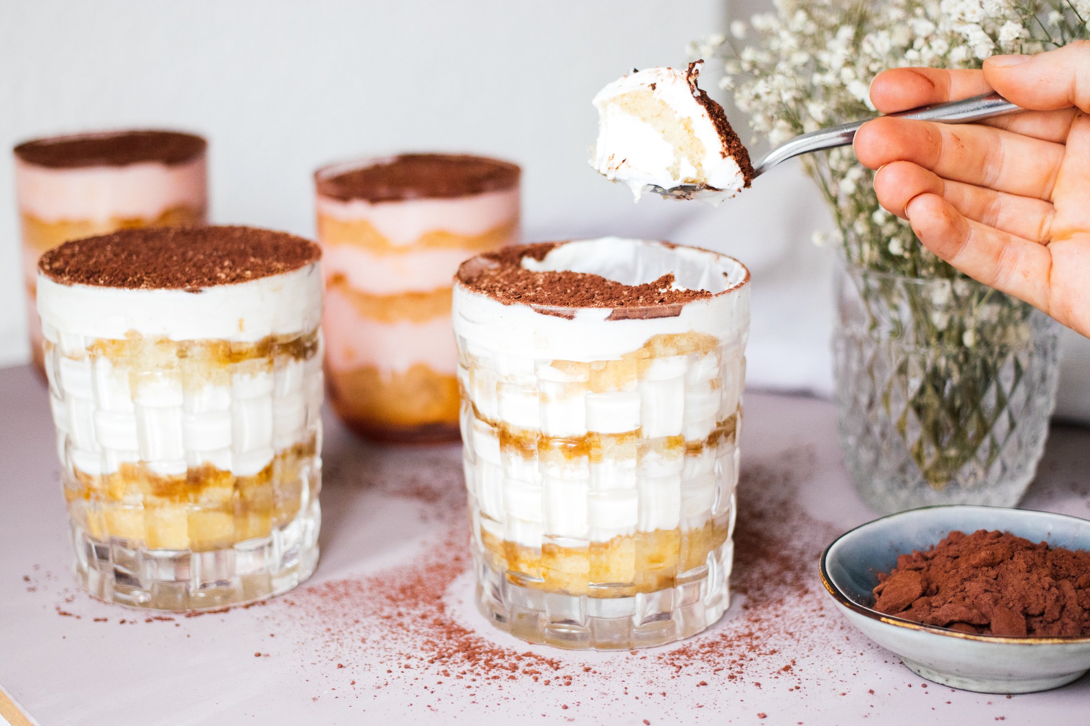 spooning vegan tiramisu