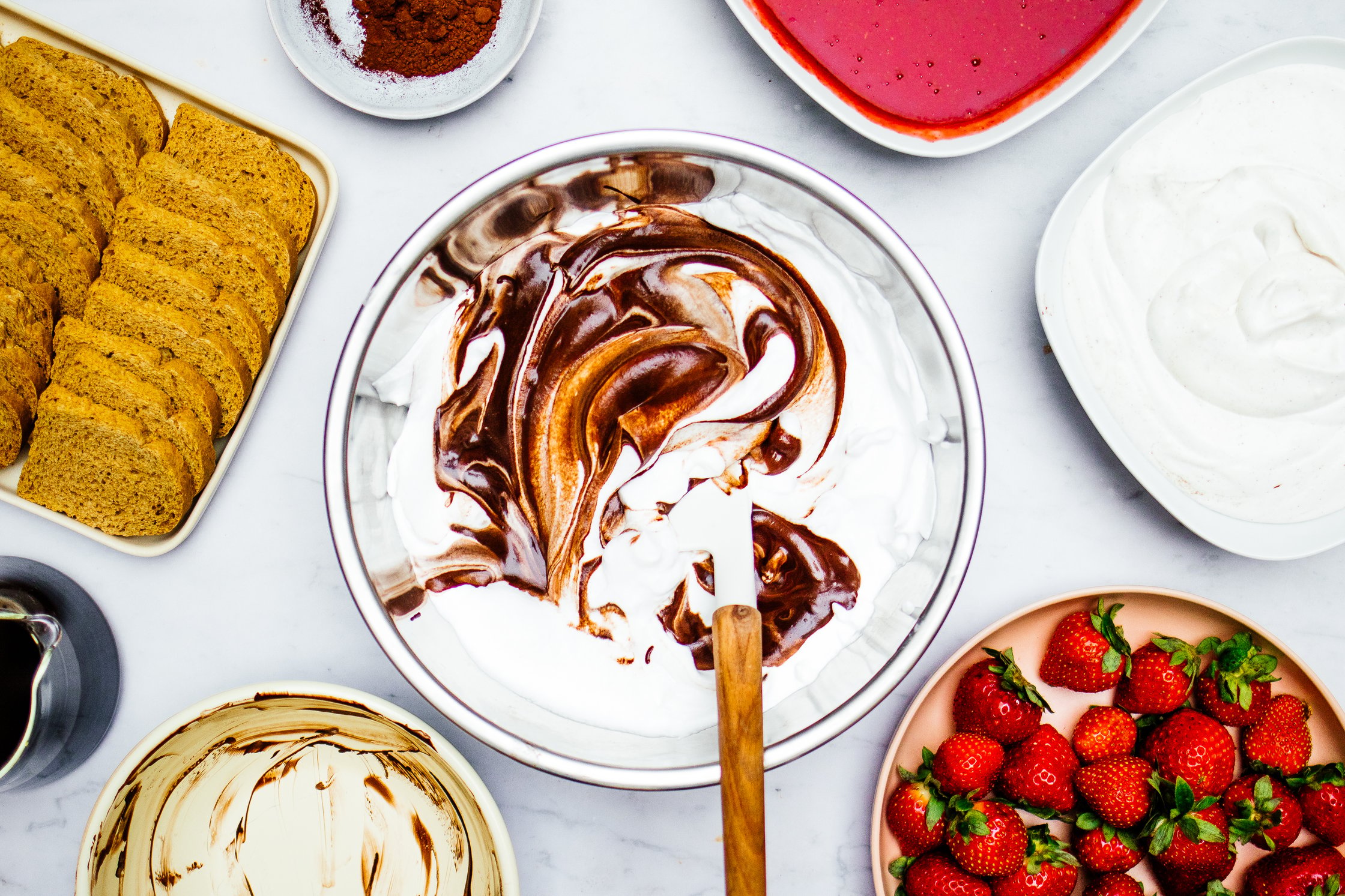 vegan chocolate cream & strawberries