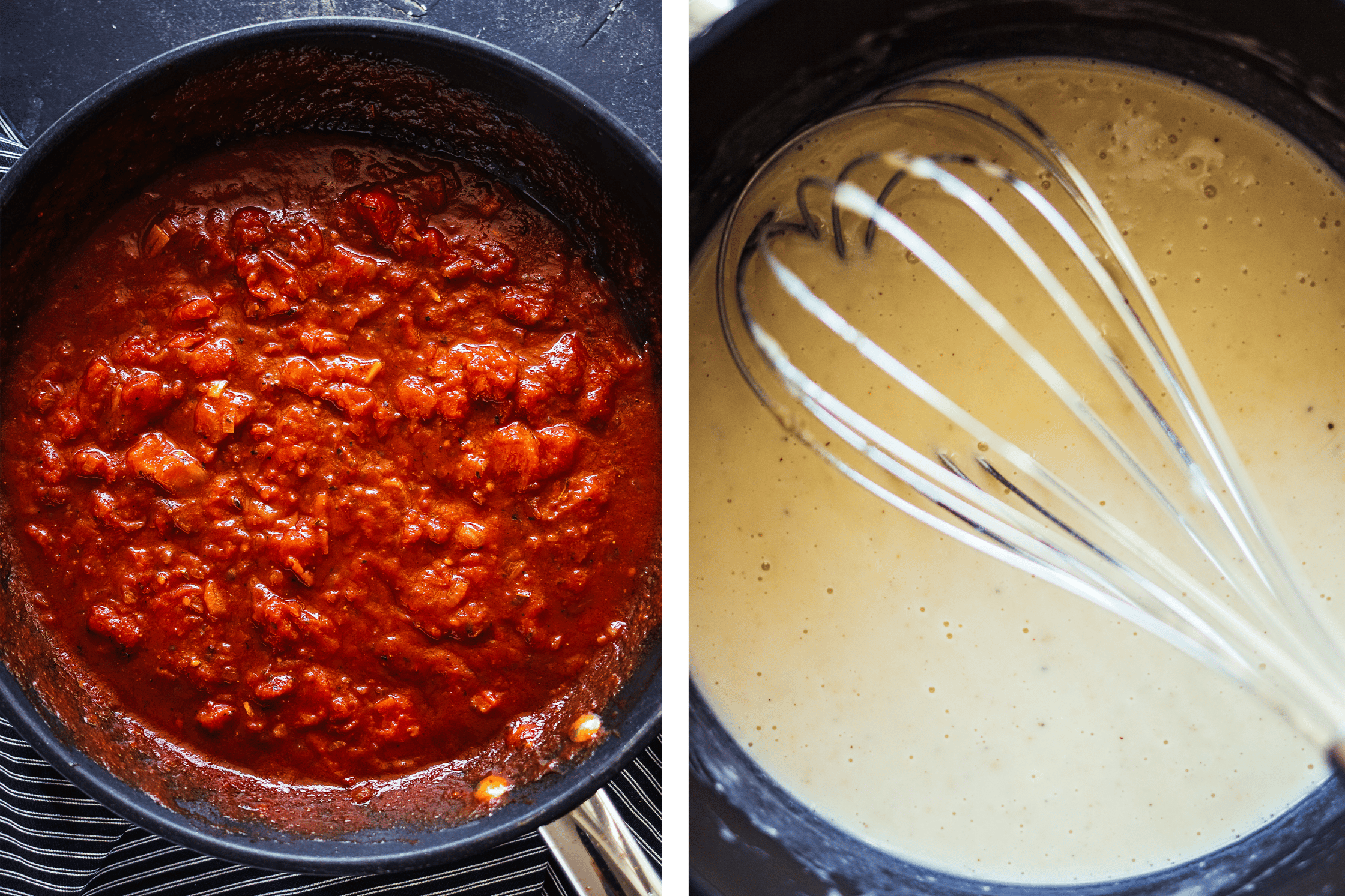 vegane Bechamel- & Tomatensauce