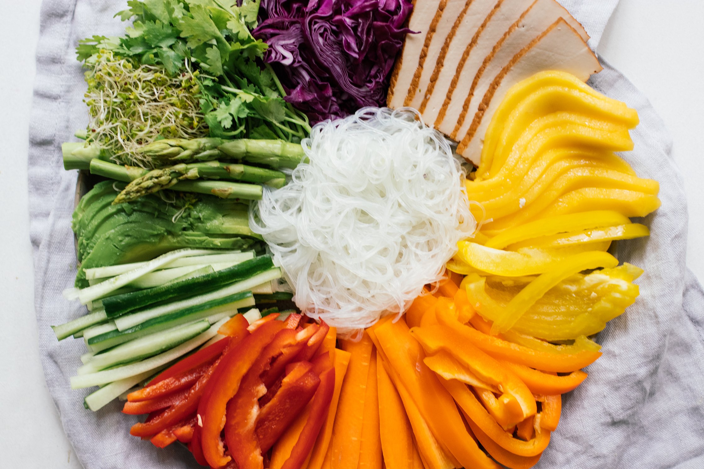 ingredients for vegan summer rolls