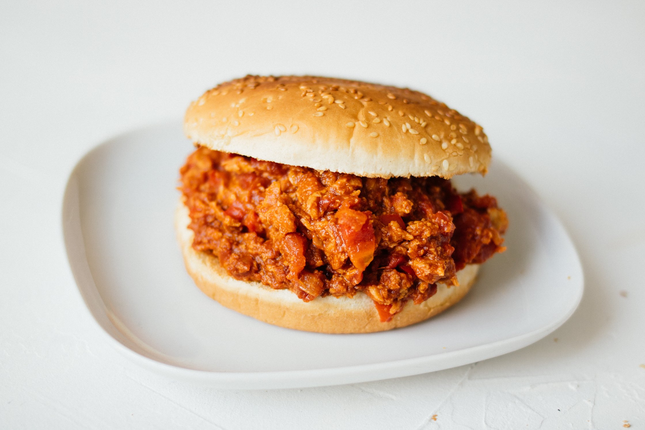vegan sloppy joe is served