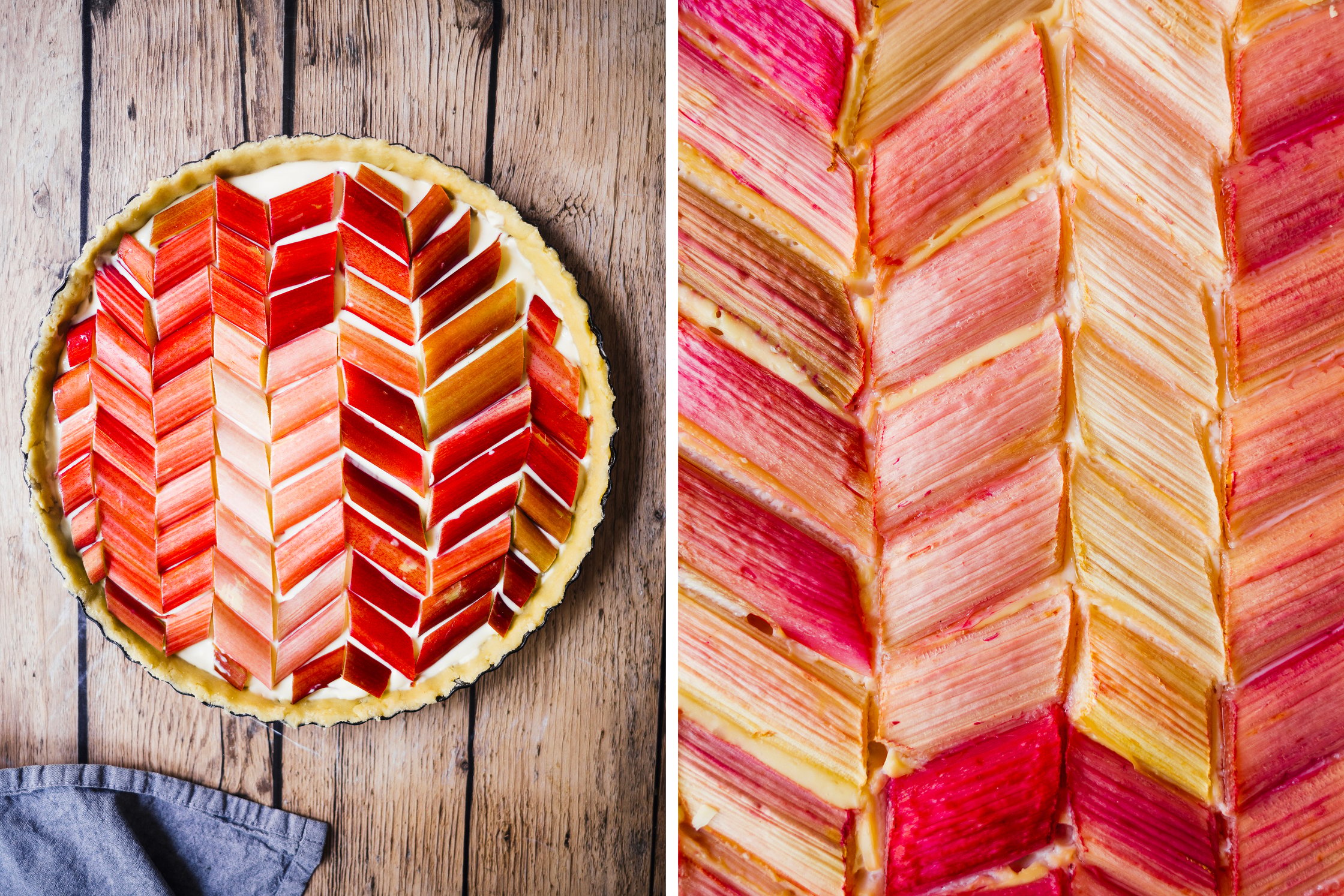 vegan rhubarb tarte before baking