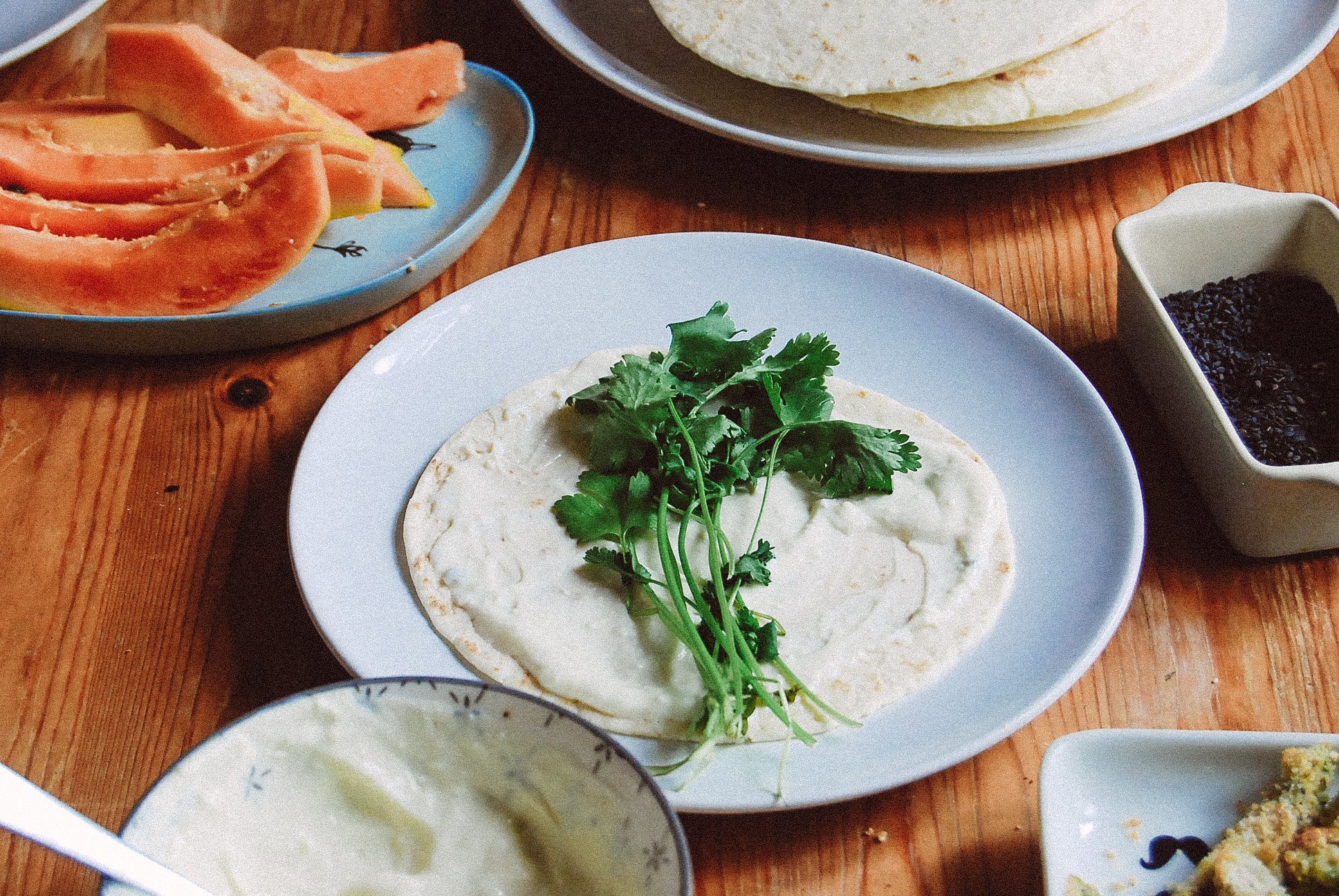 Koriander im Taco