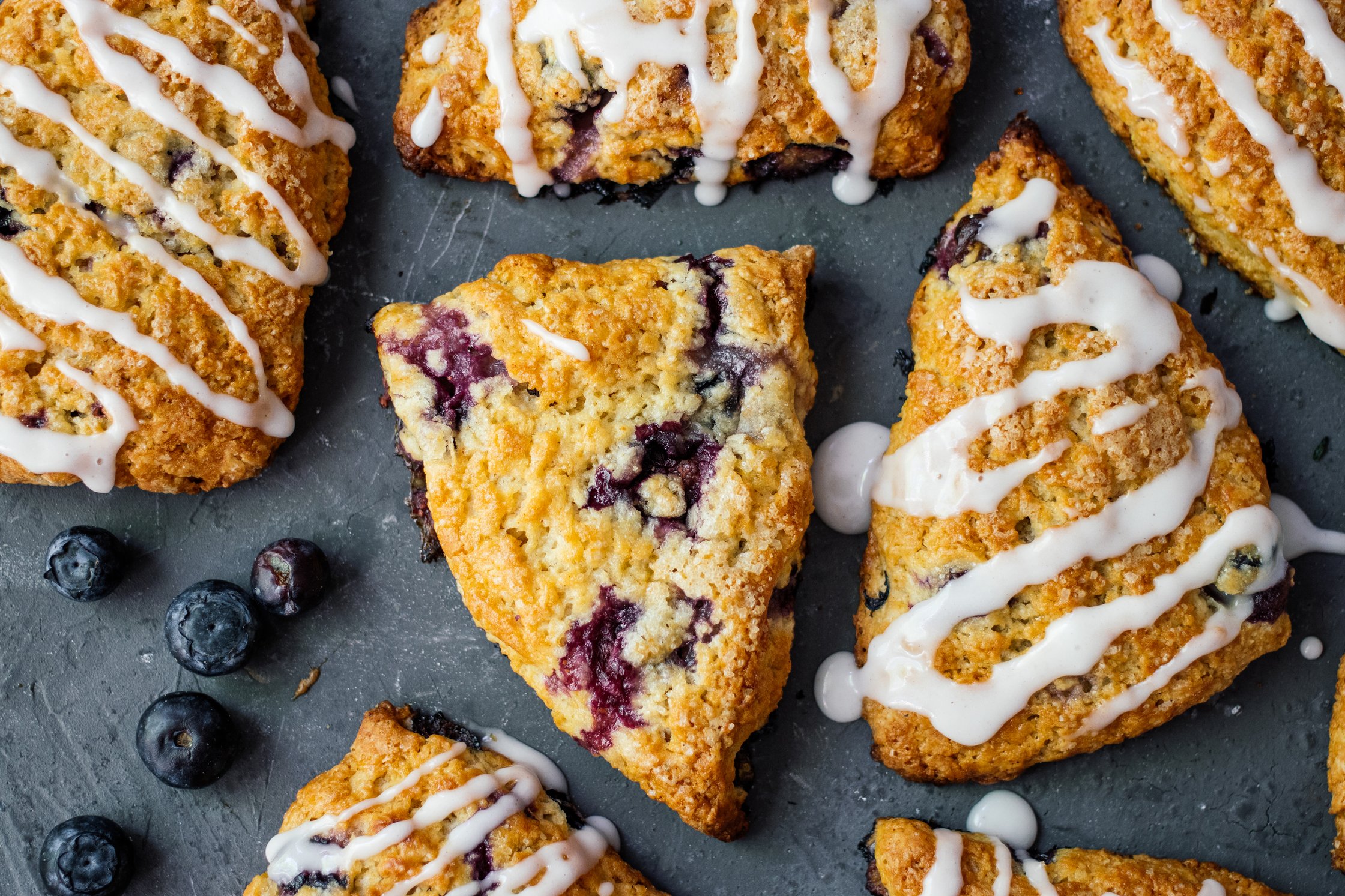 vegan blueberry scones after baking