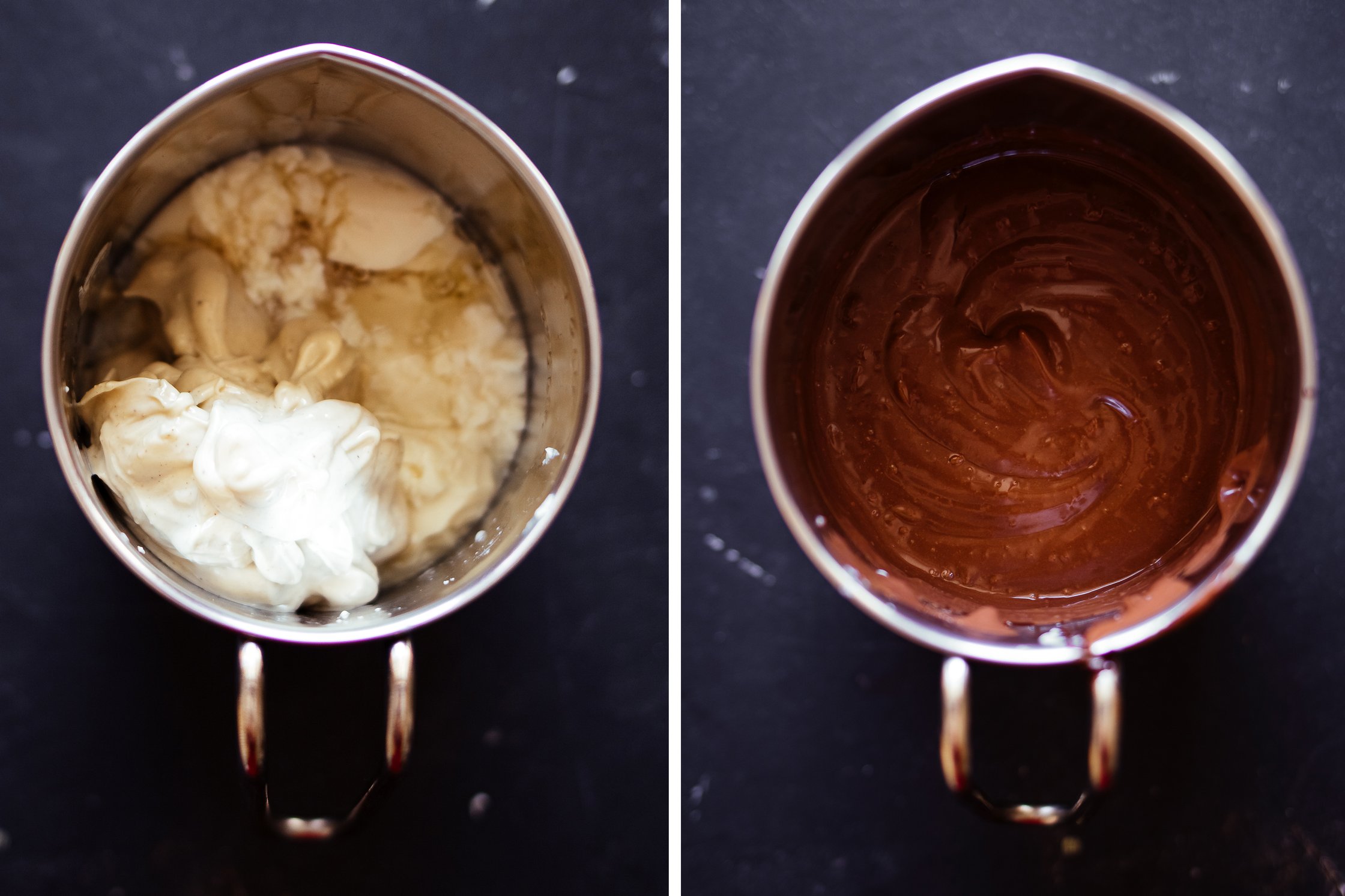 mixing white and dark chocolate