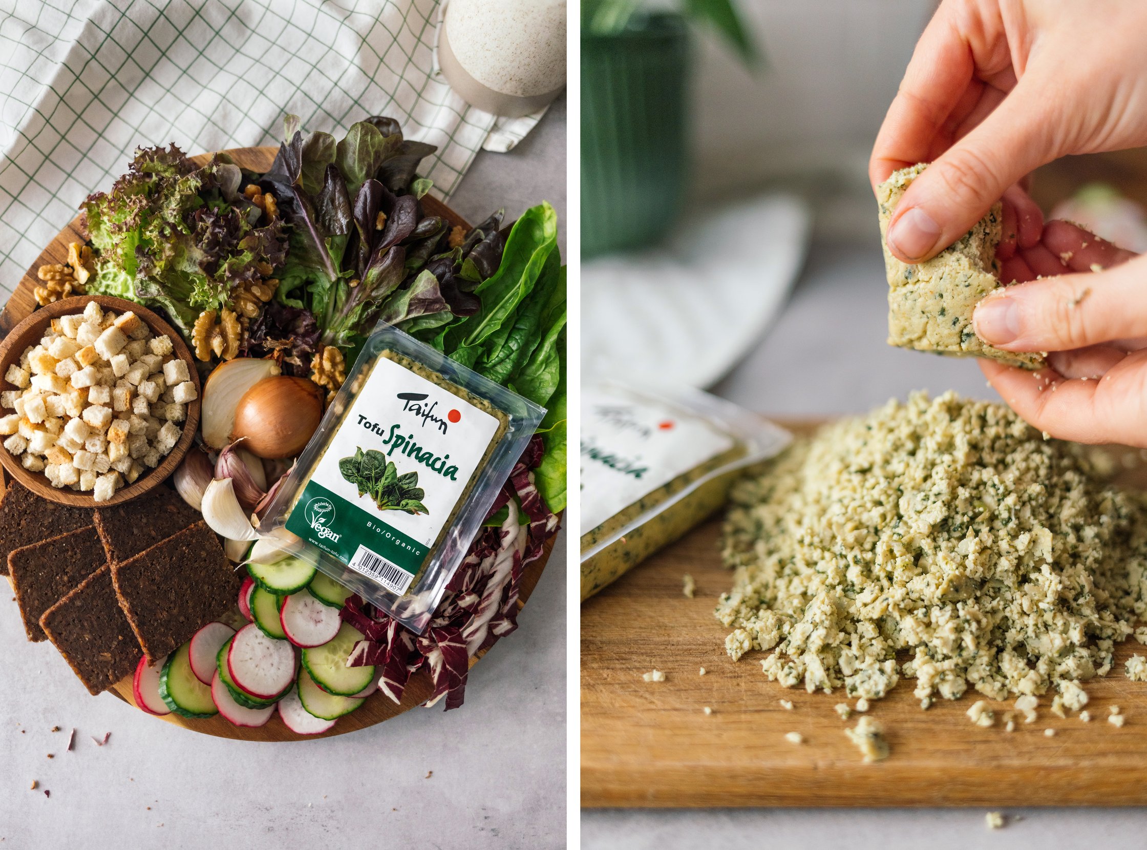 Zutaten für vegane Spinat-Tofu-Knödel
