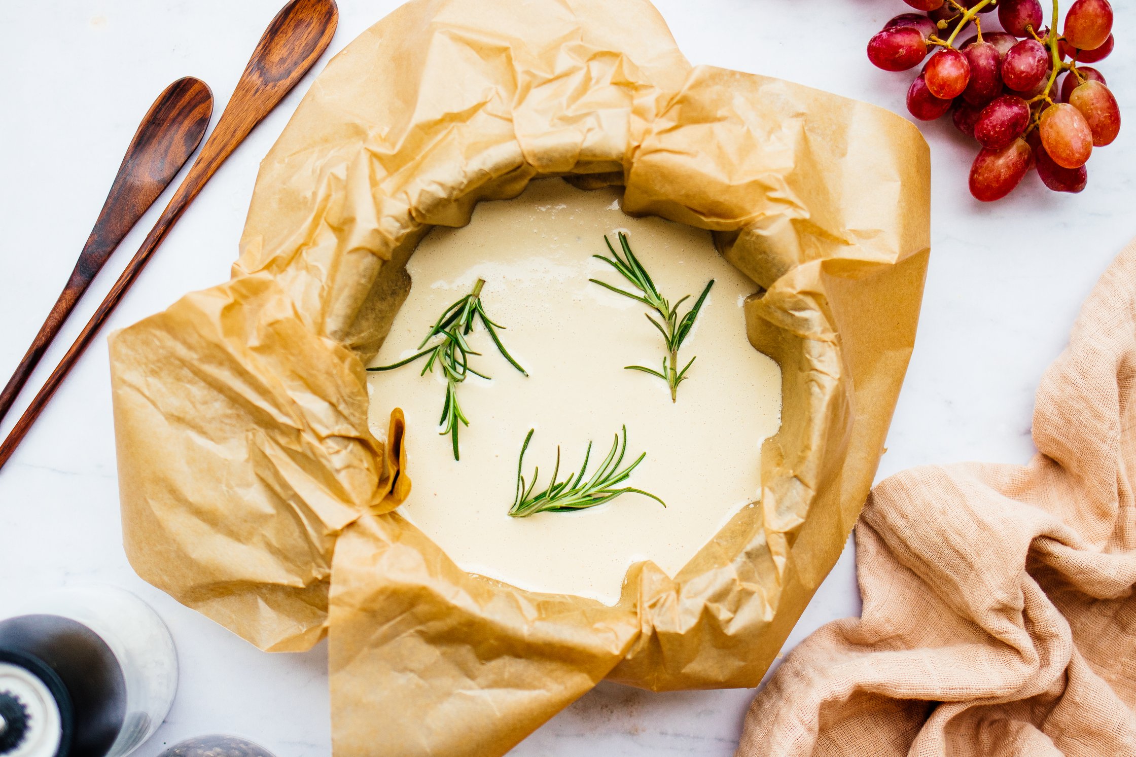vegan oven baked cheese before baking