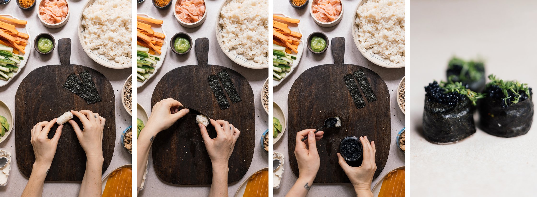 vegane Gunkan Maki formen und rollen und füllen