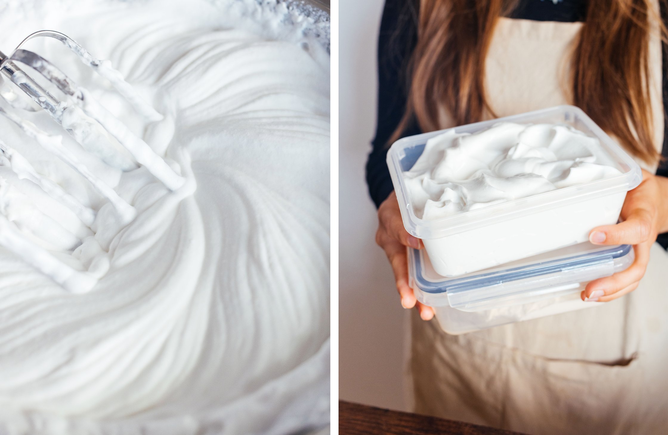 close-up of vegan cream; cream in boxes to keep it fresh