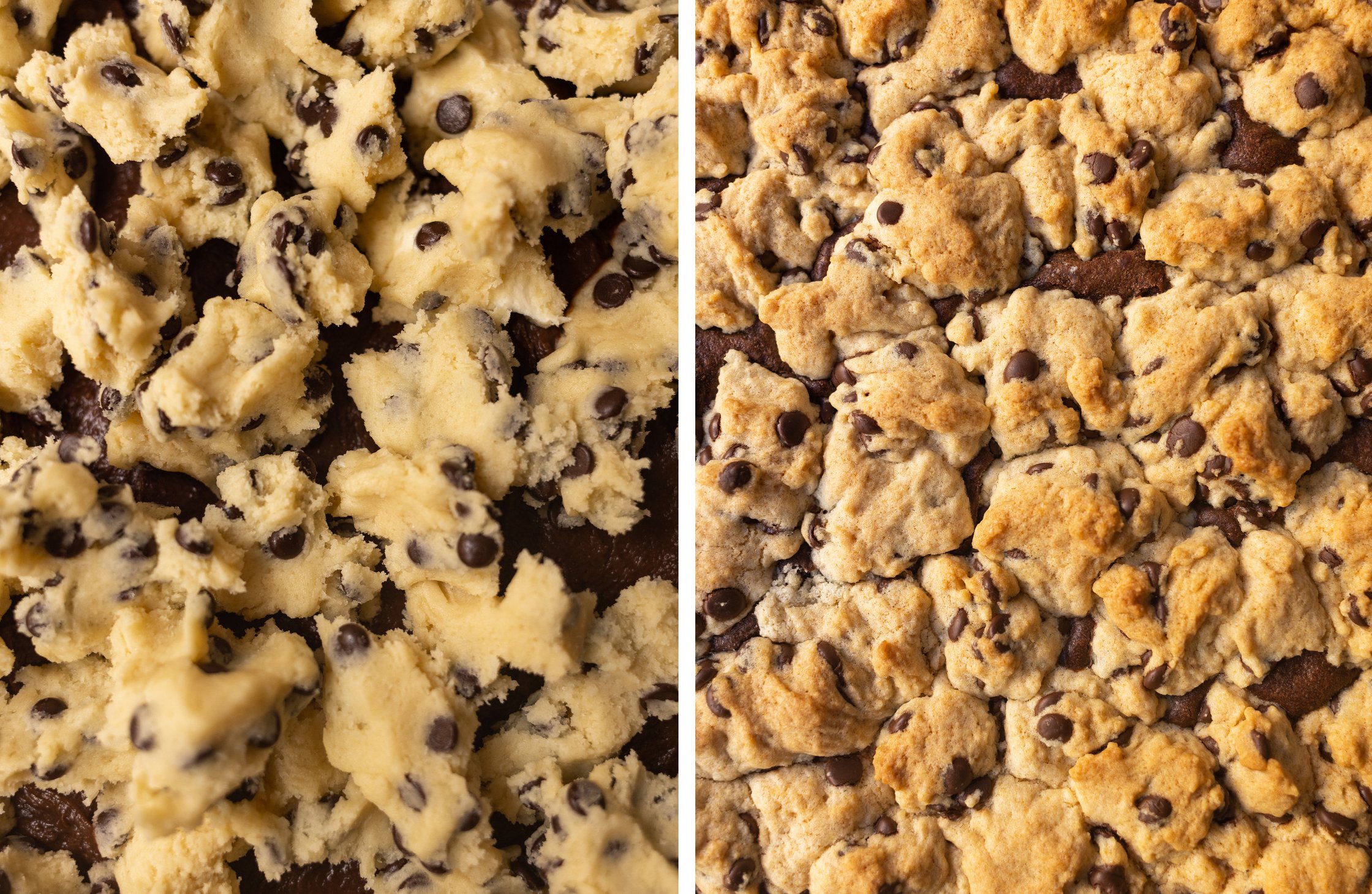 cookie dough on brownie dough
