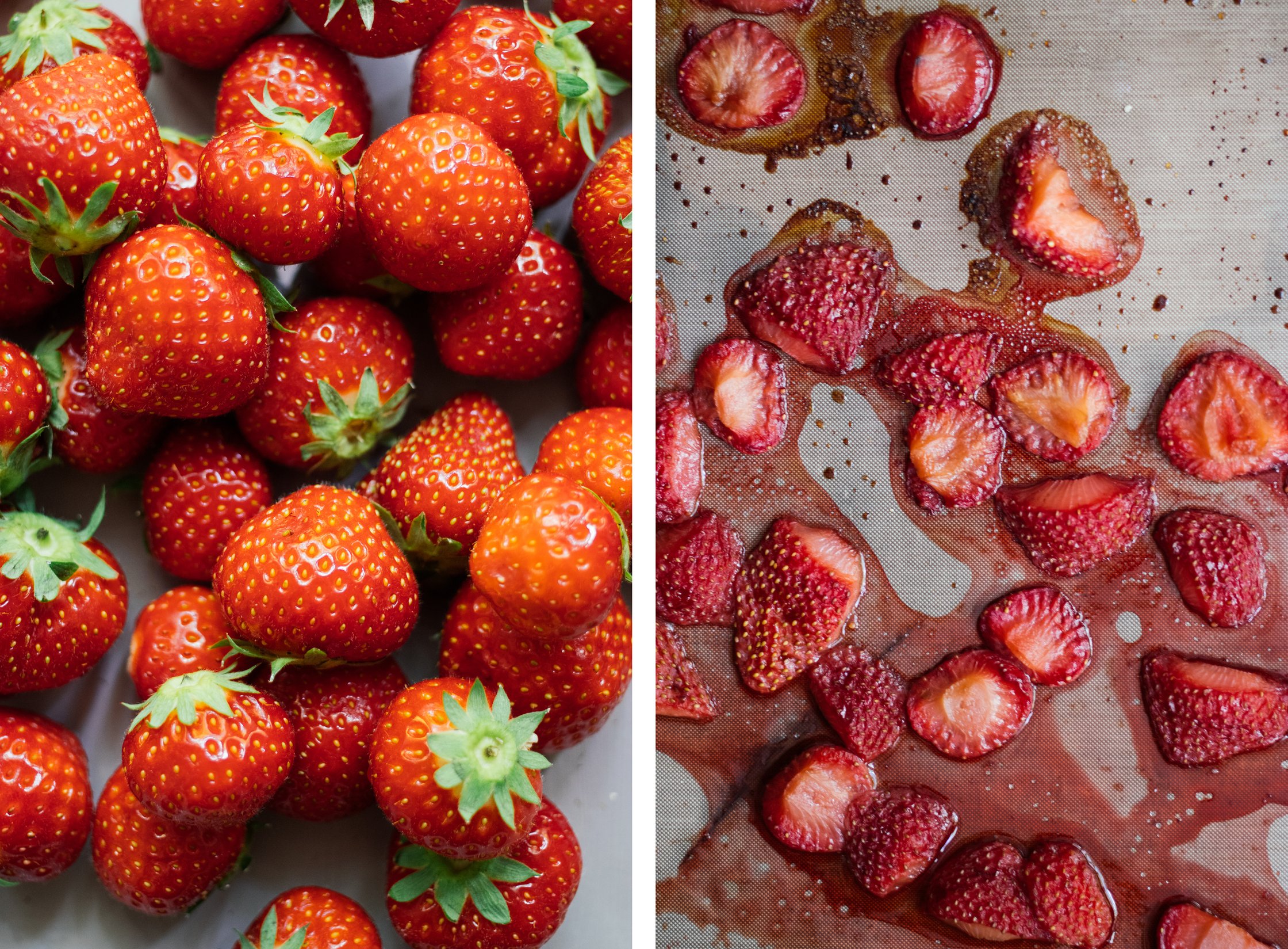 erdbeeren vor und nach dem backen
