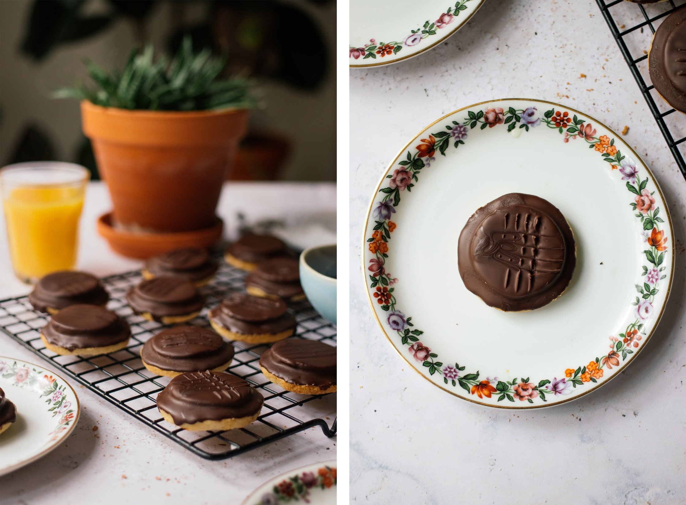 vegan jaffa cake on a plate