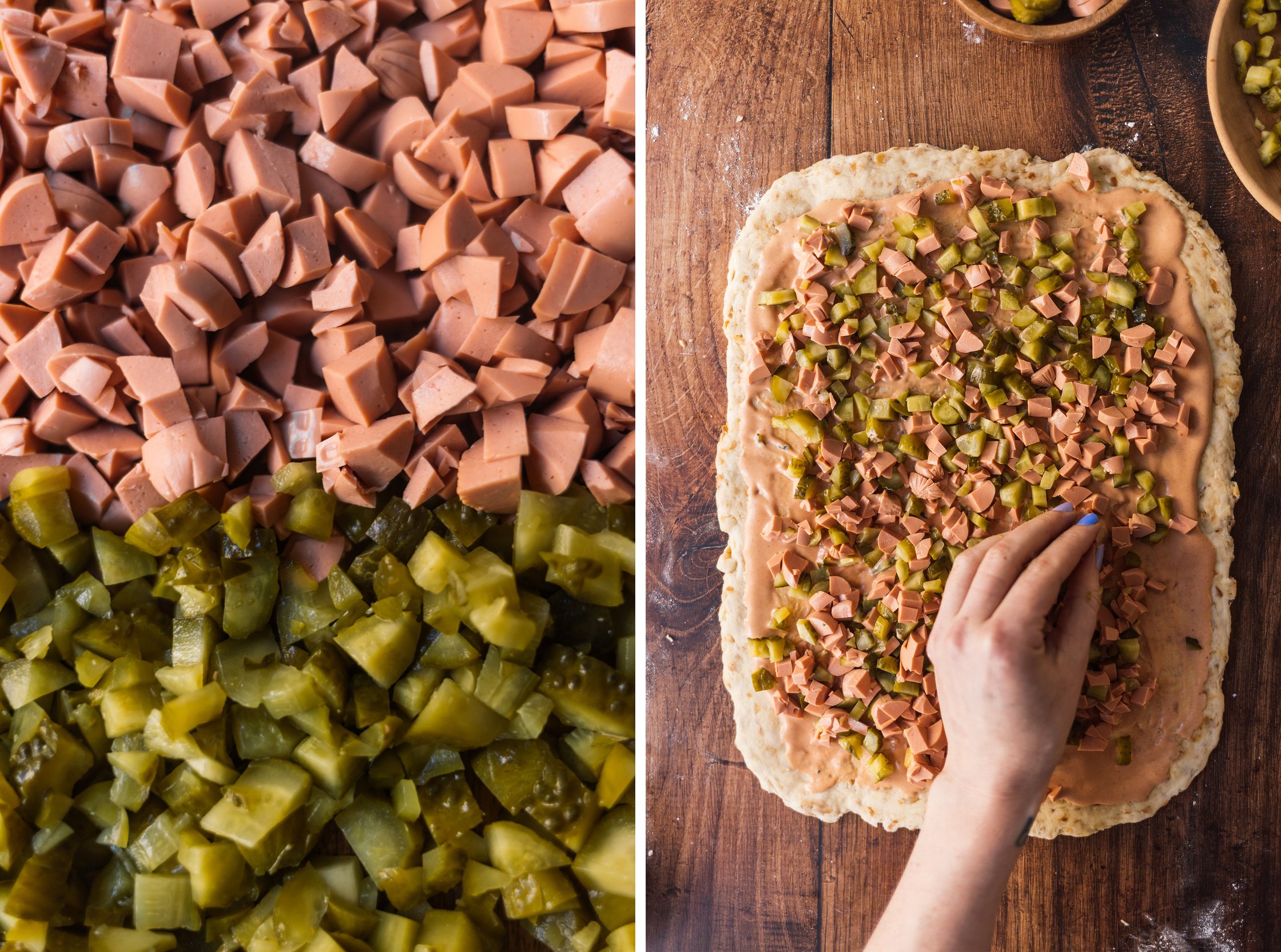 toppings für vegane hot dog schnecken