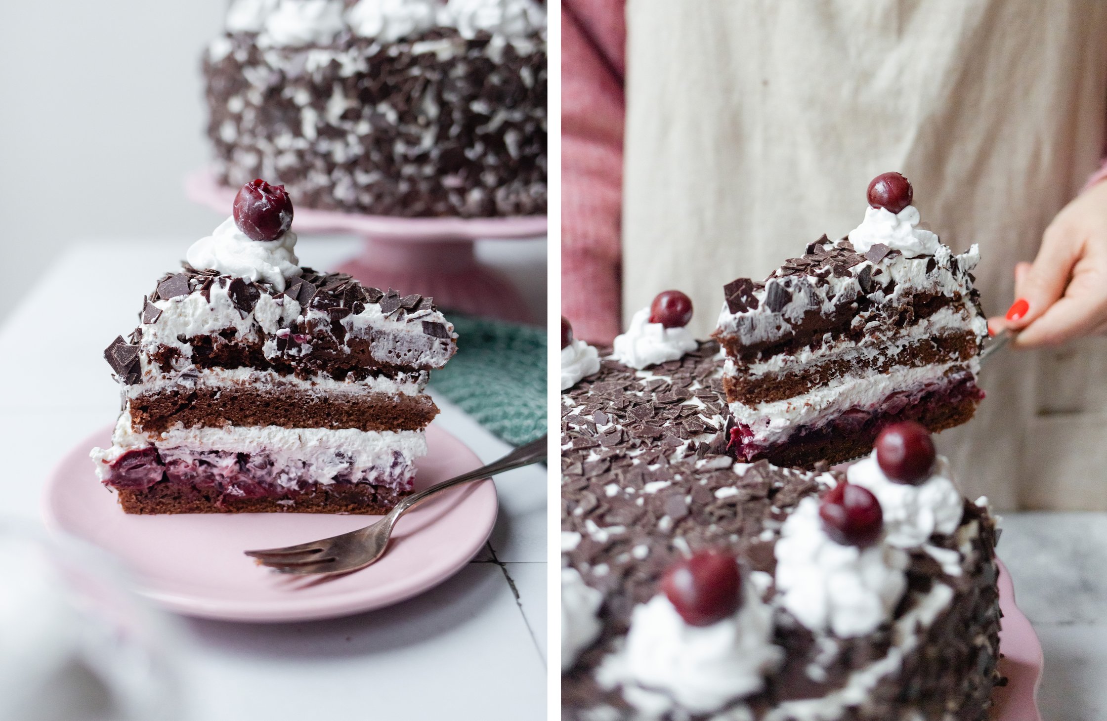 a piece of vegan German Black Forest cake