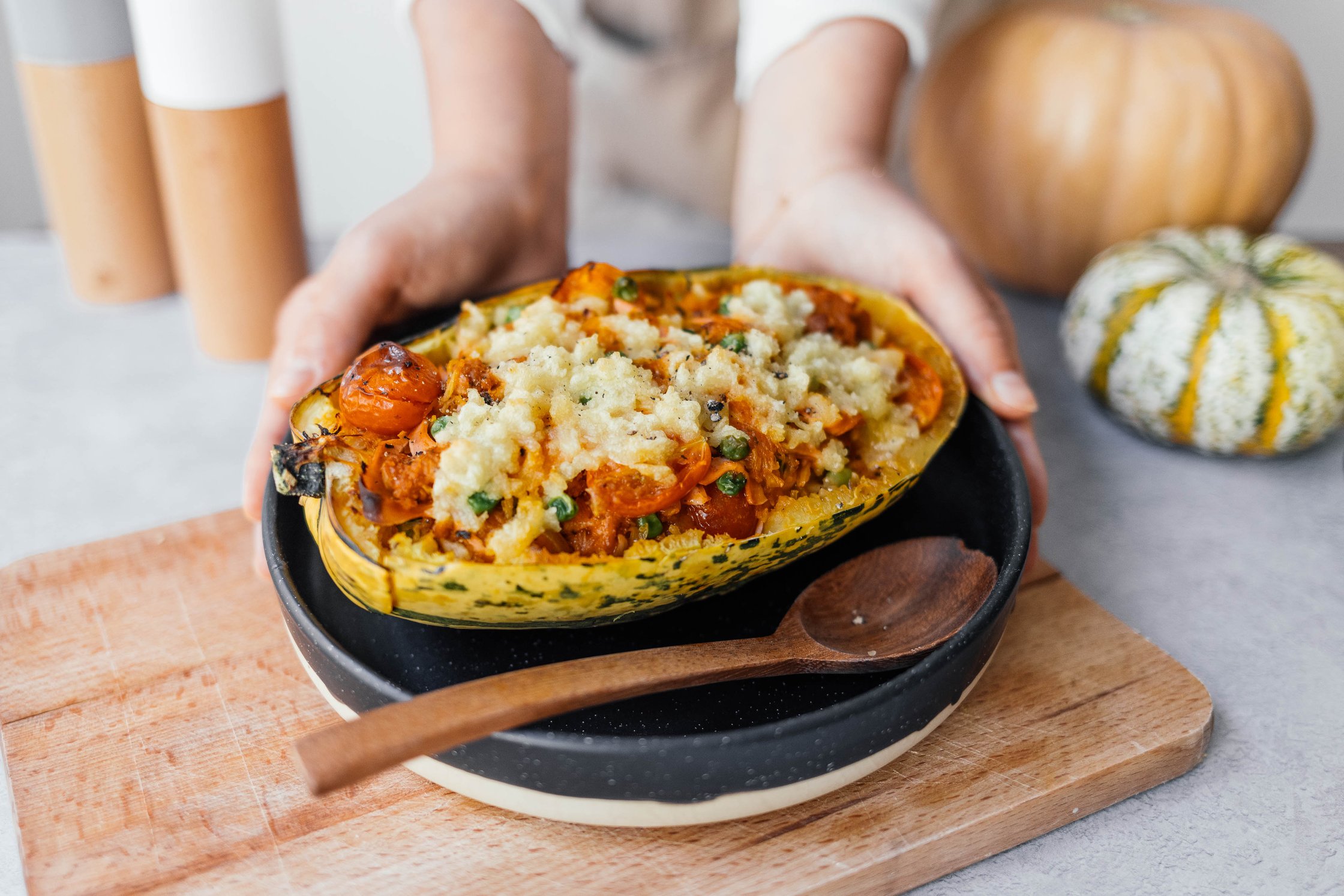 veganer Spaghettikürbis al Forno