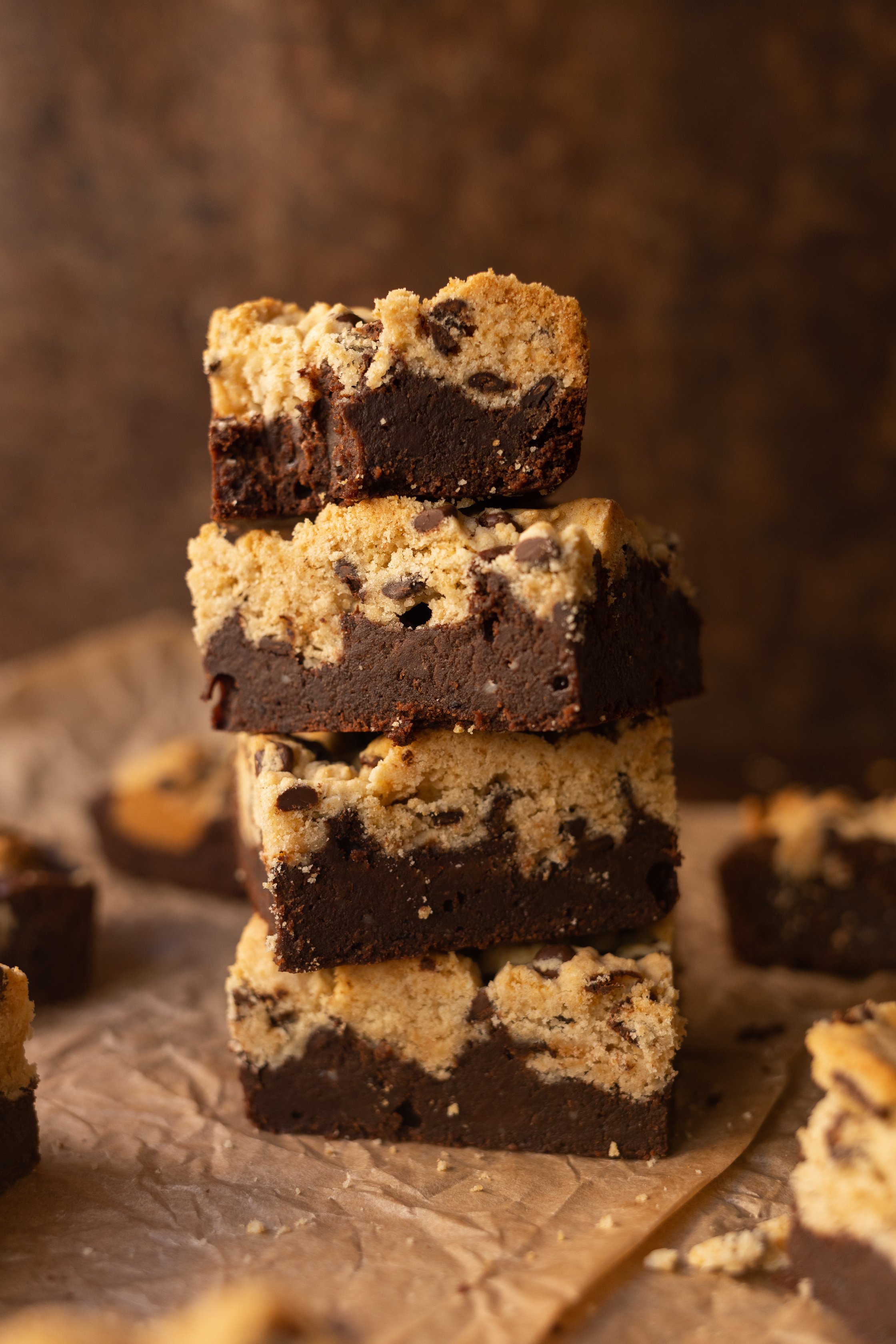 vegan brookies as a tower