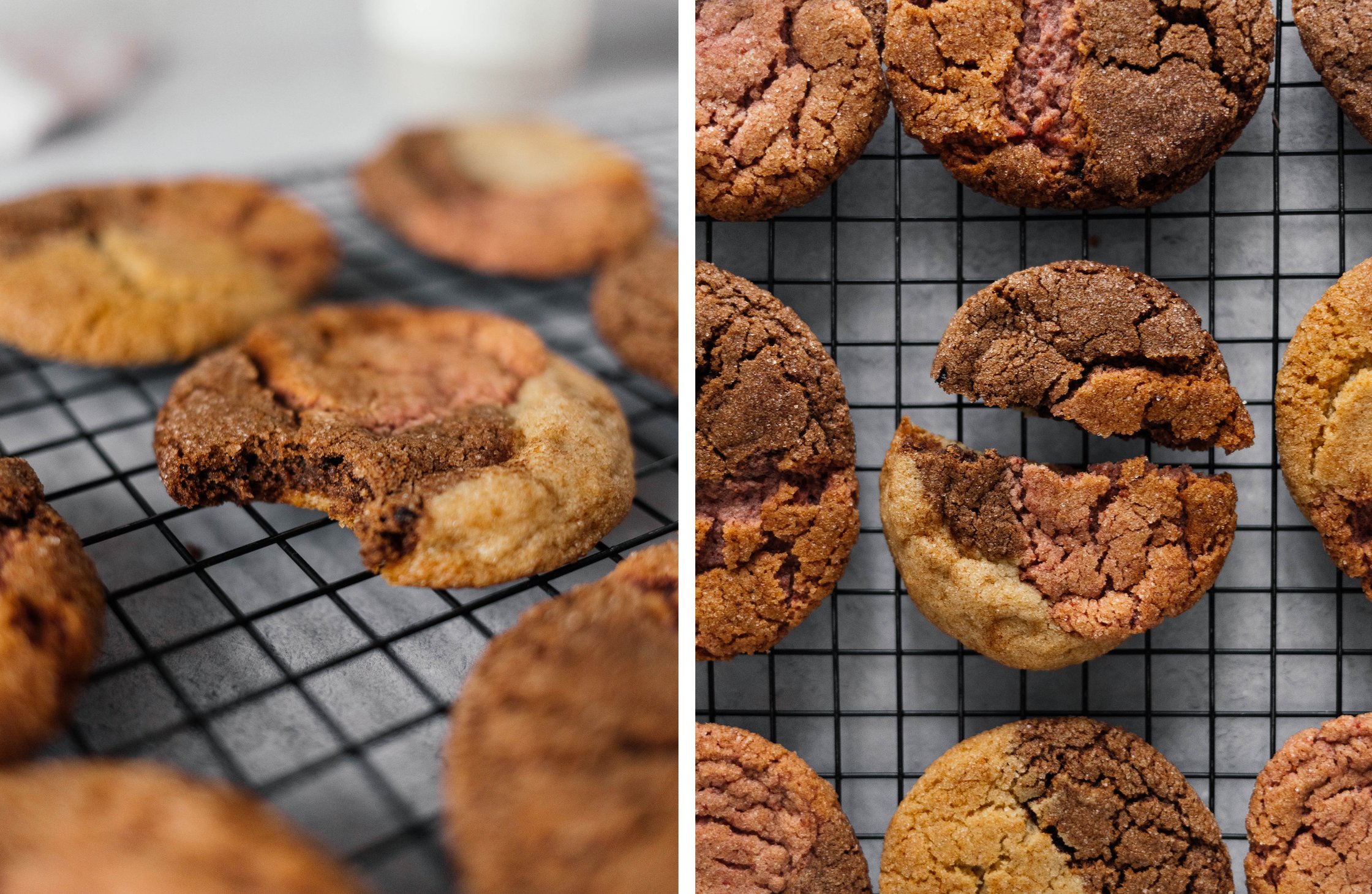 vegane Neapolitan Cookies auf einem Gitter